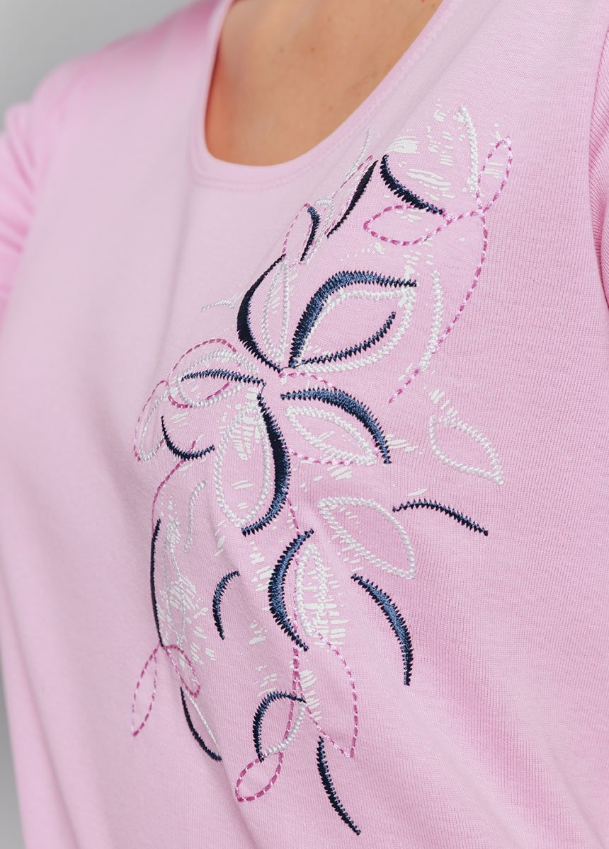 T-shirt_long_broderie_placée_fleurs_Rose_DE1_slim