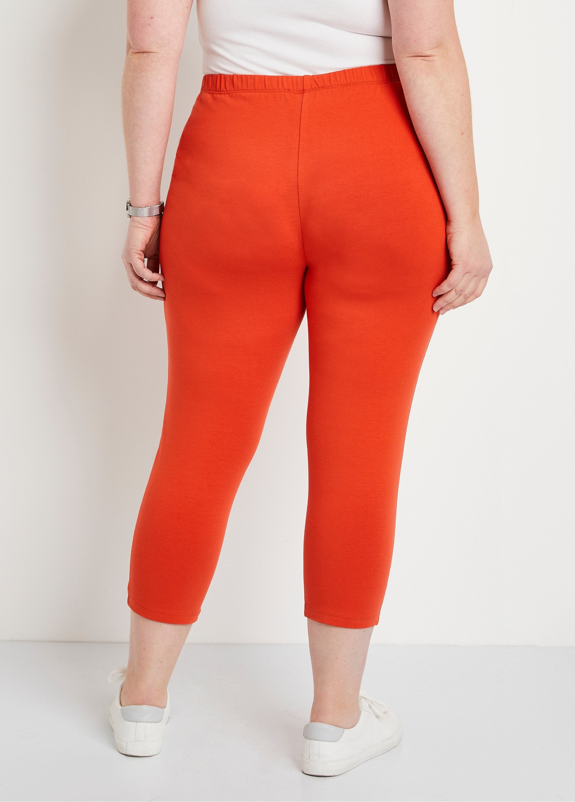 Legging_court_coton_taille_élastiquée_Orange_DO1_curvy