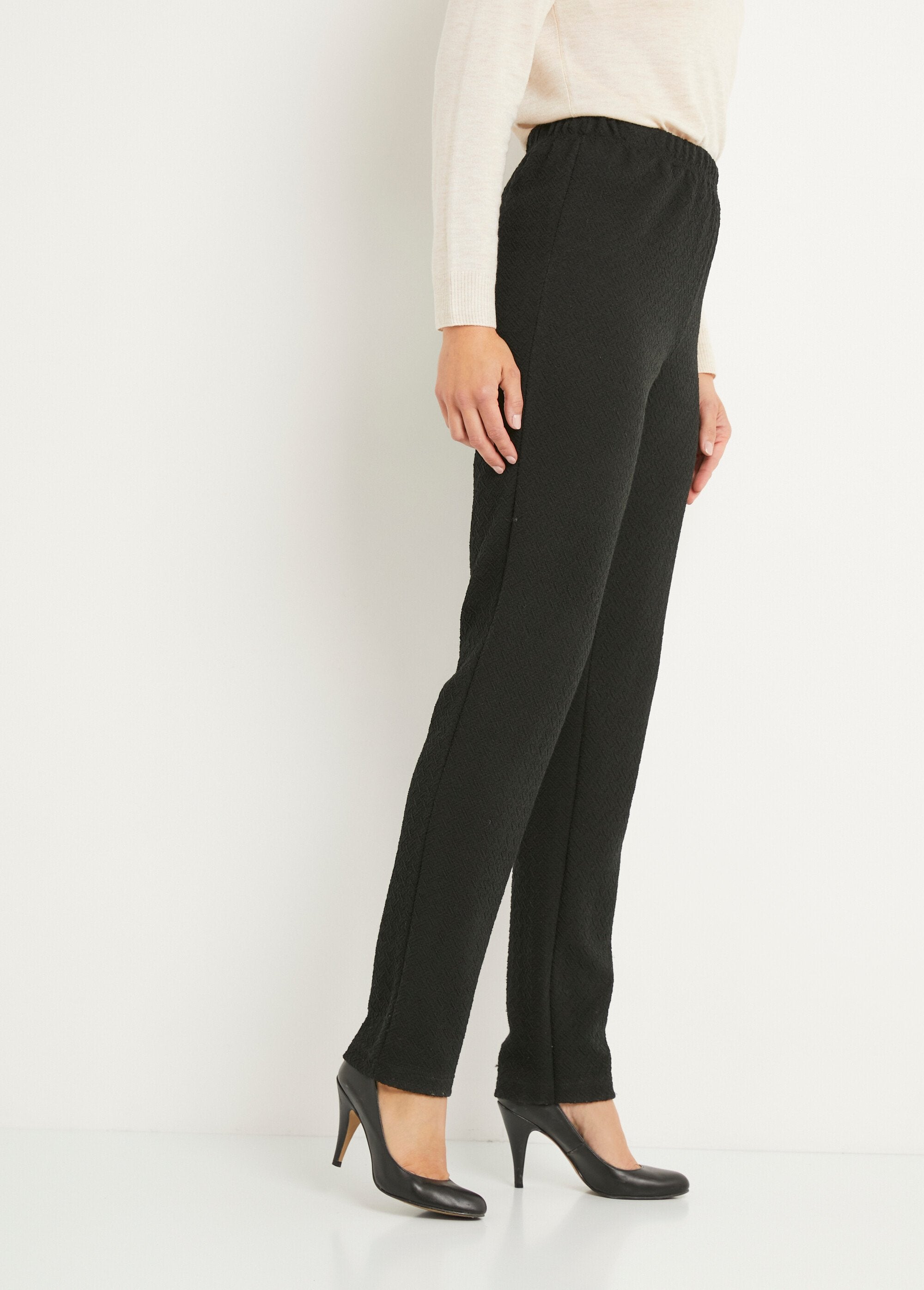 Legging_droit_ceinture_élastiquée_avec_laine_Uni_noir_DR1_slim