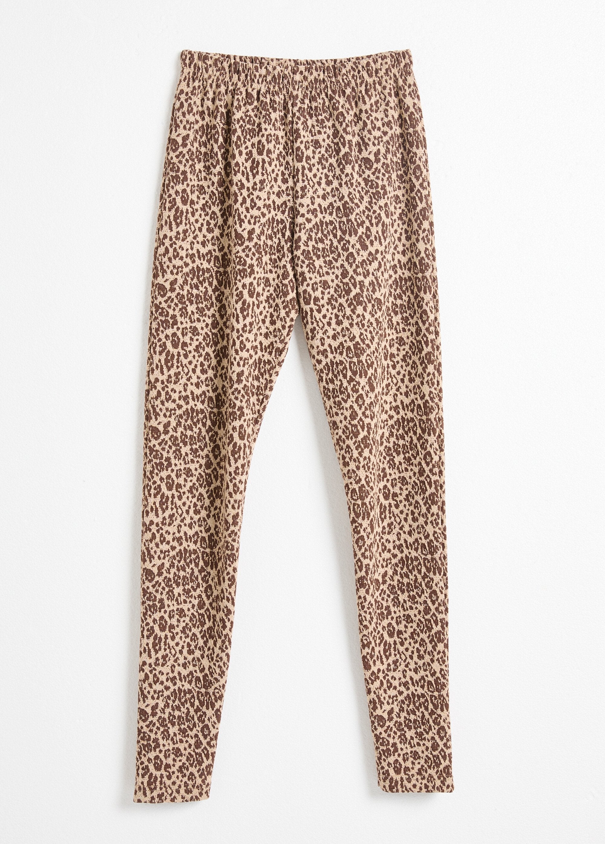 Legging_van_jacquard_met_dierenhuid_en_elastische_tailleband_Beige_et_camel_AP1_slim