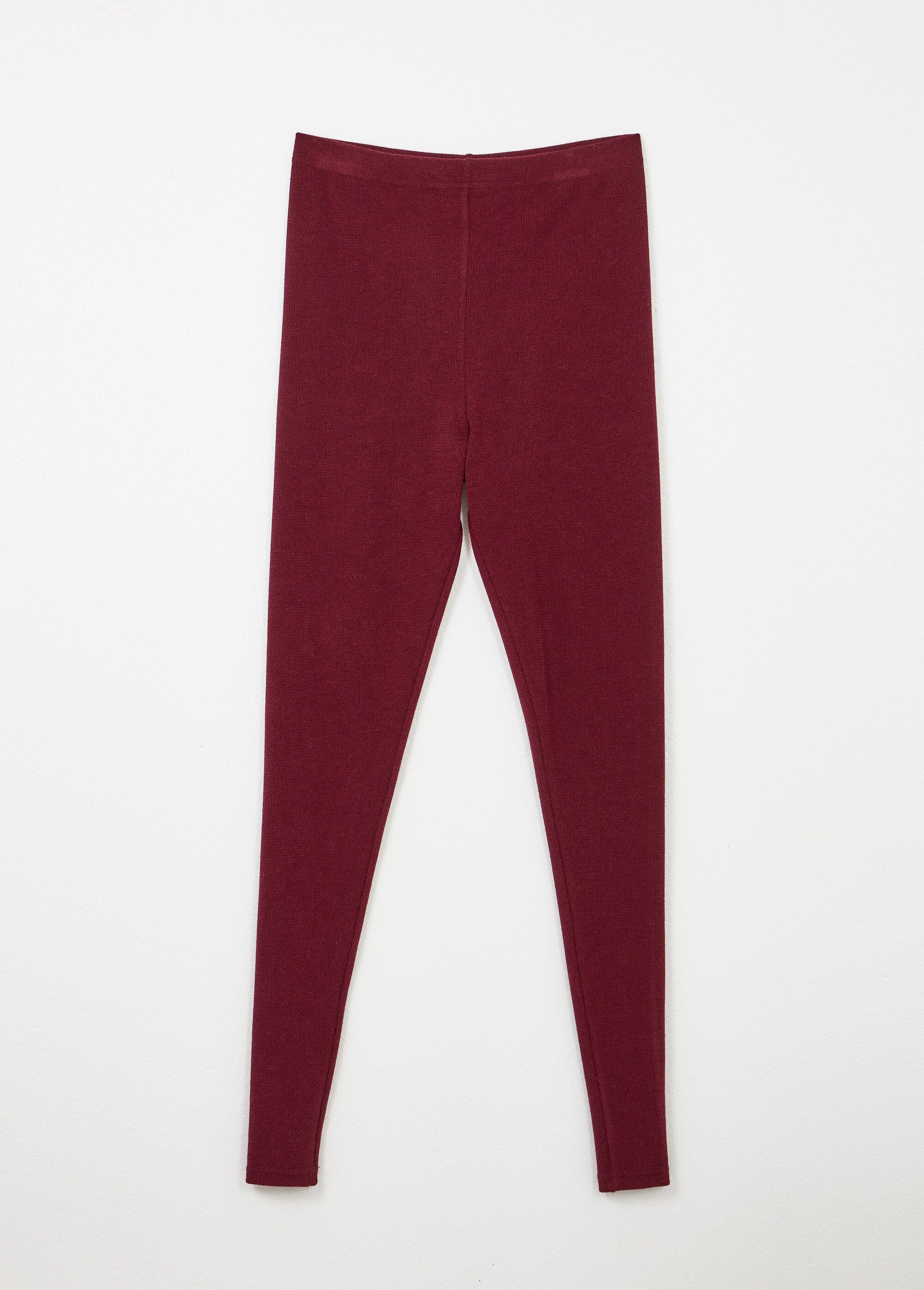 Legging_long_ceinture_élastiqué_maille_chaude_Bordeaux_AP1_slim