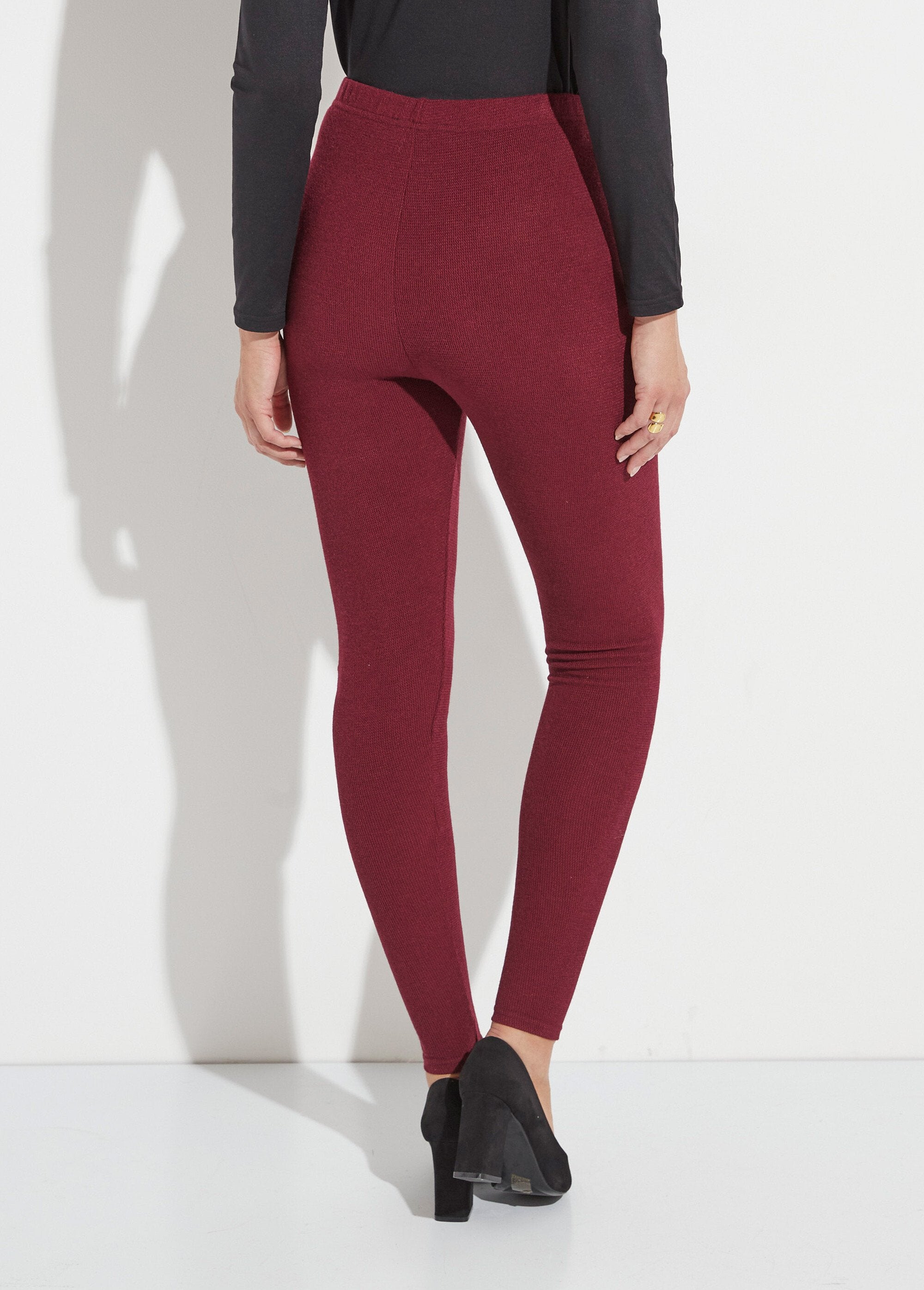 Legging_long_ceinture_élastiqué_maille_chaude_Bordeaux_DO1_slim