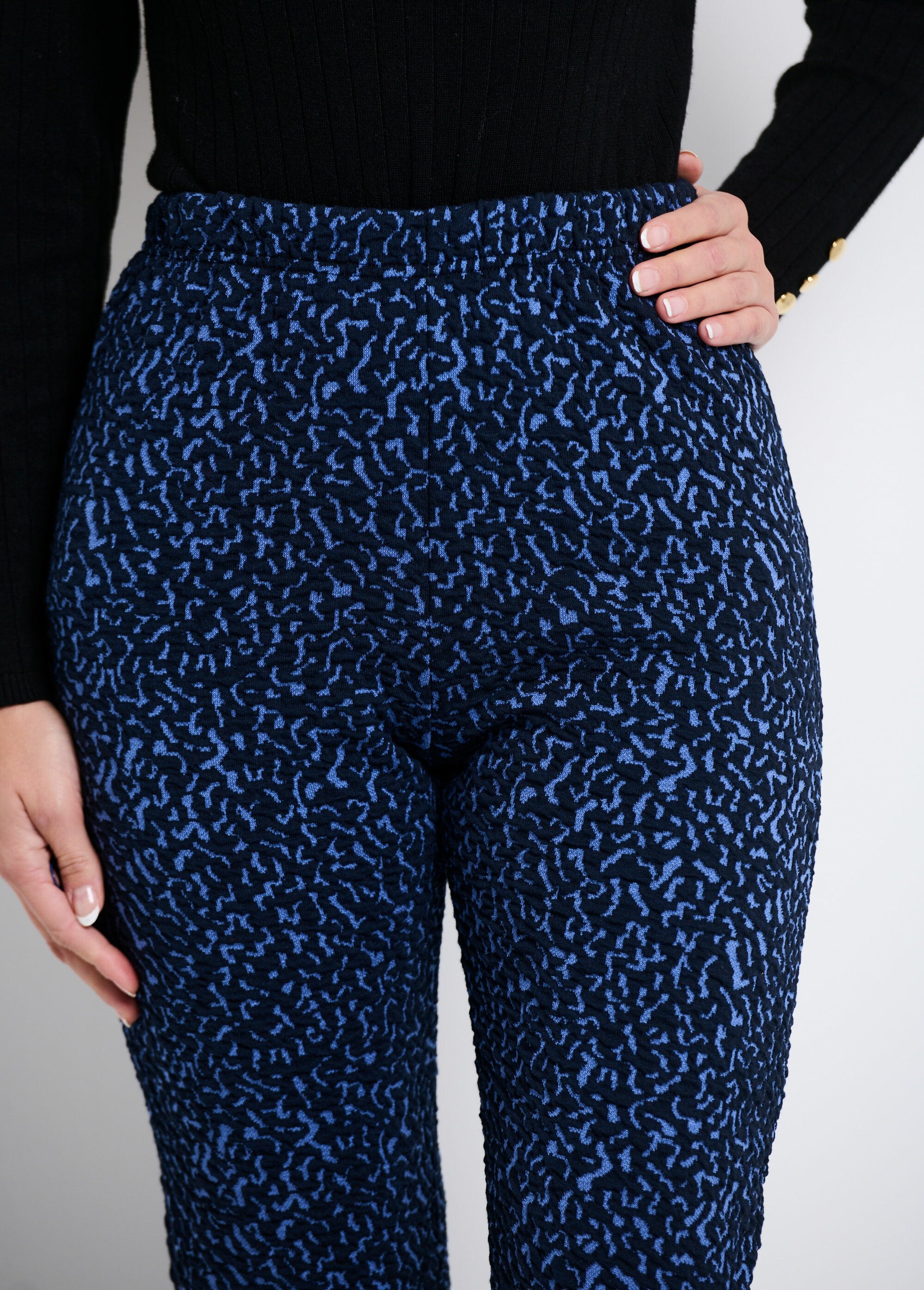 Legging_met_elastische_taille,_effen_of_tweekleurig_Bleu_et_indigo_DE1_slim