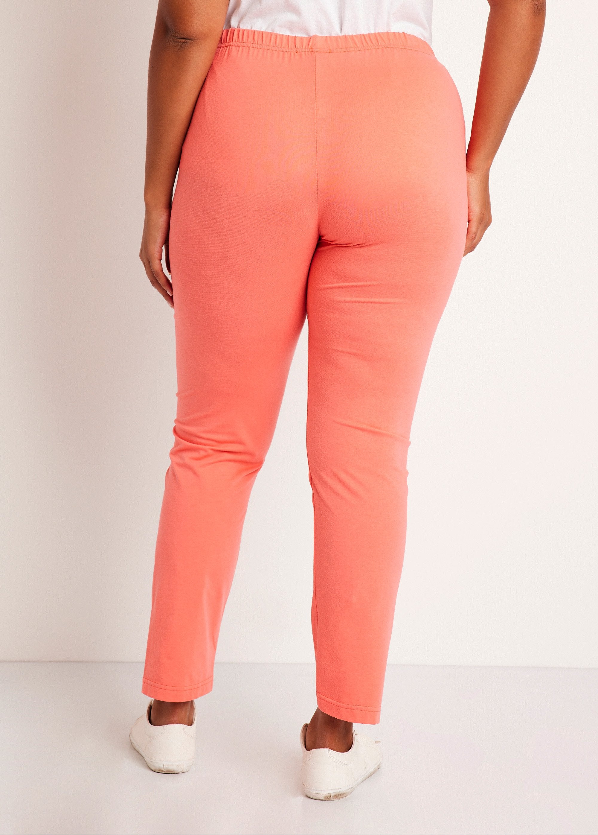 Legging_taille_élastiquée_jersey_coton_Corail_DO1_curvy