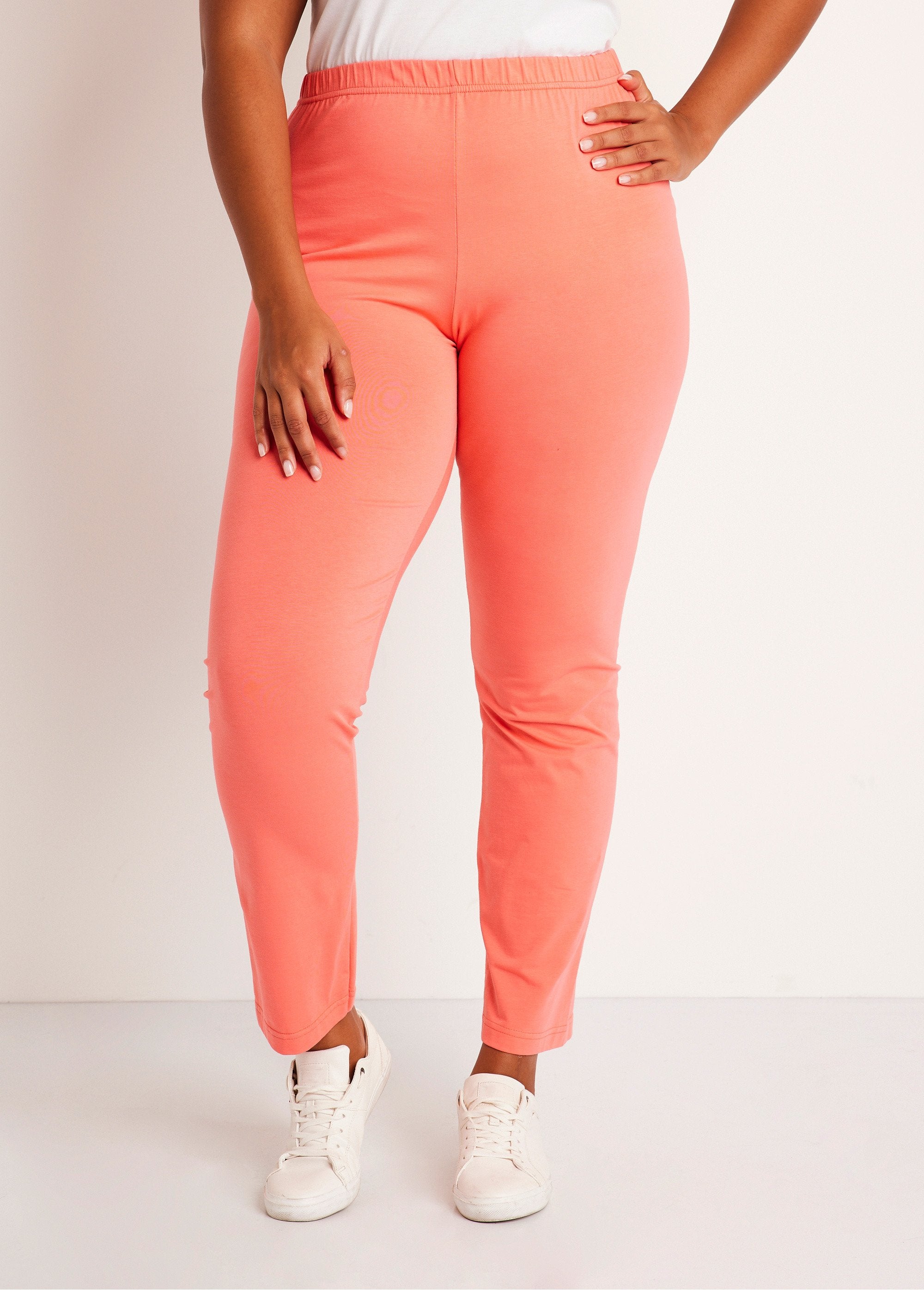 Legging_taille_élastiquée_jersey_coton_Corail_FA1_curvy