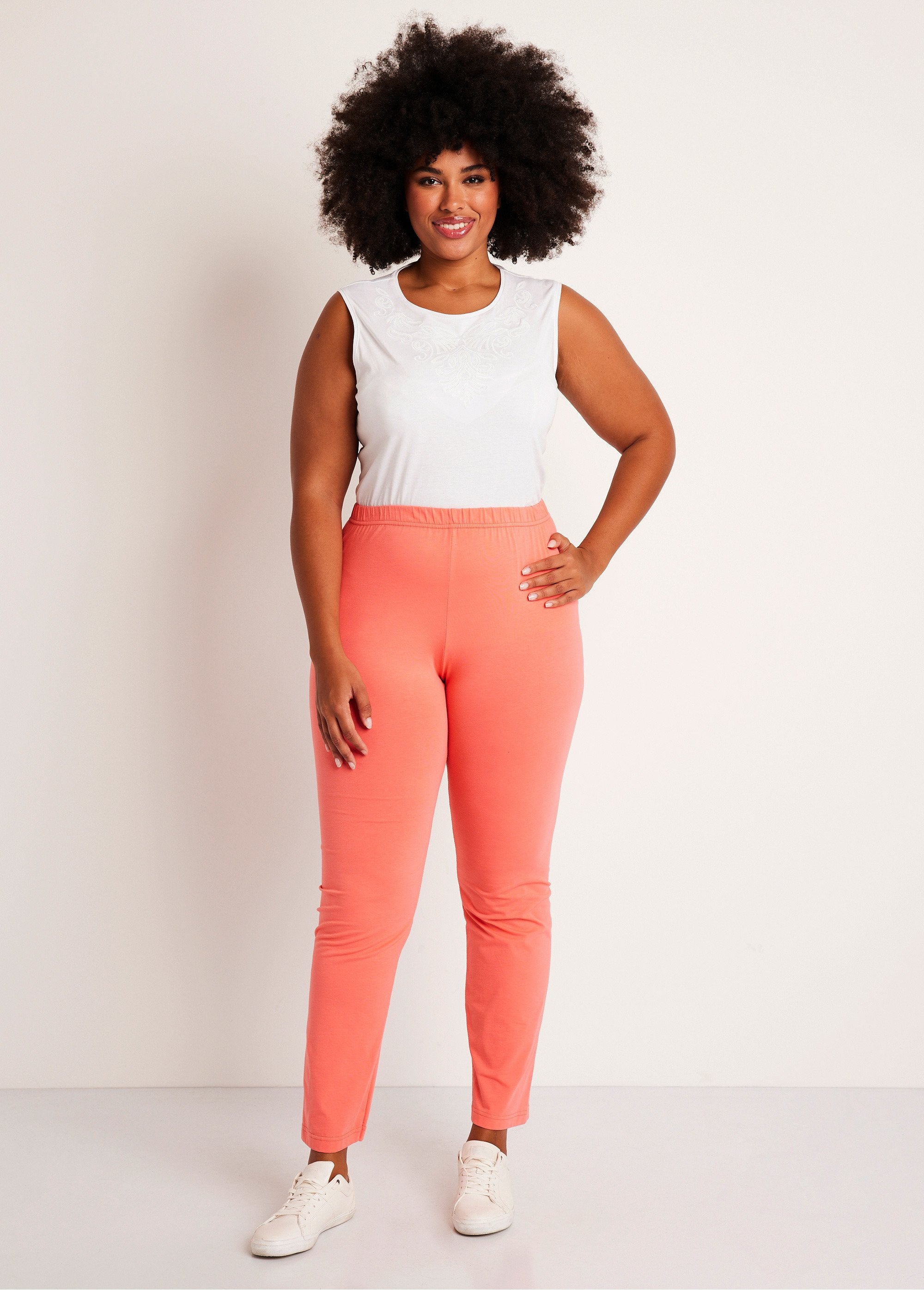 Legging_taille_élastiquée_jersey_coton_Corail_SF1_curvy