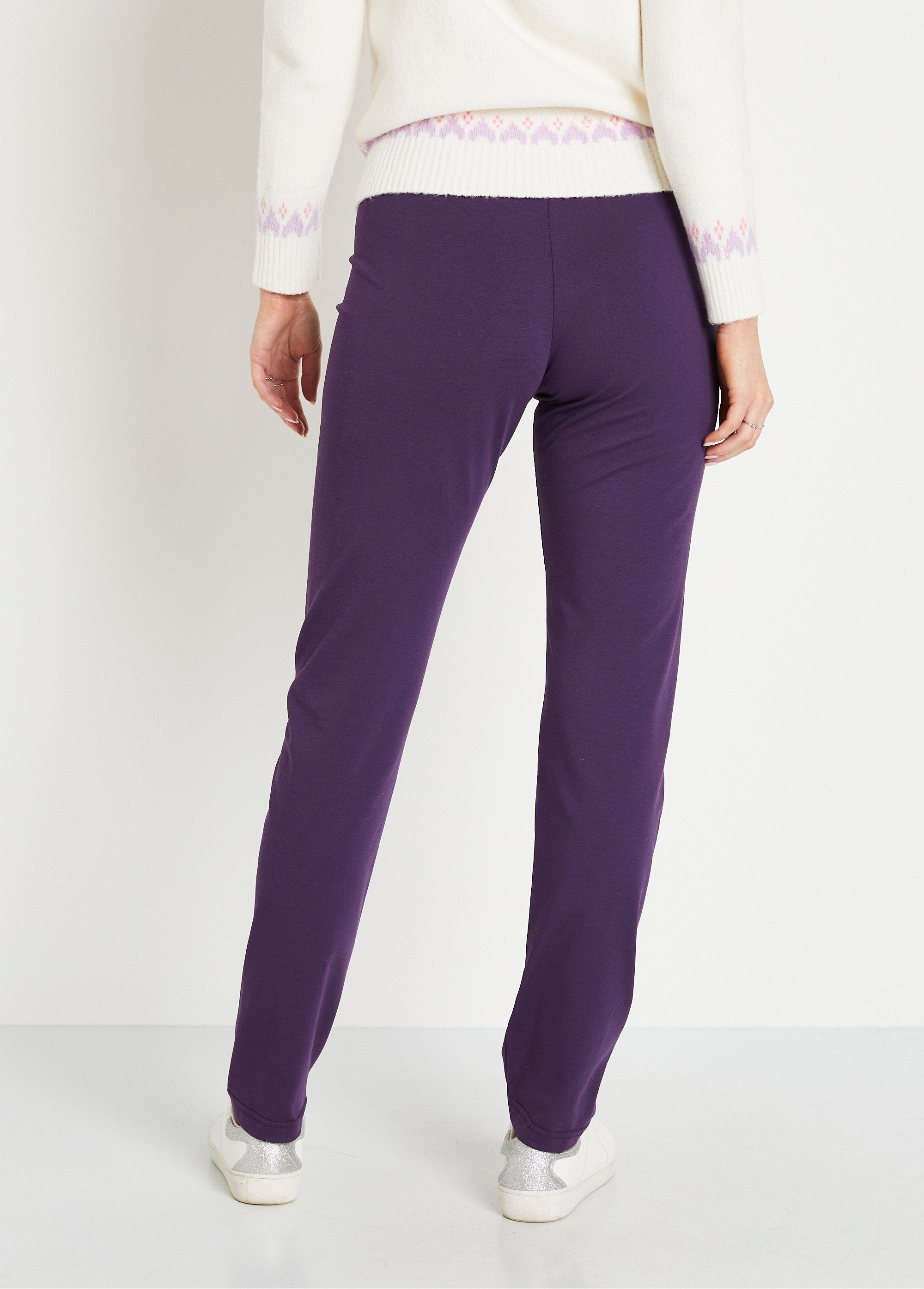 Legging_taille_élastiquée_jersey_coton_Prune_DO1_slim