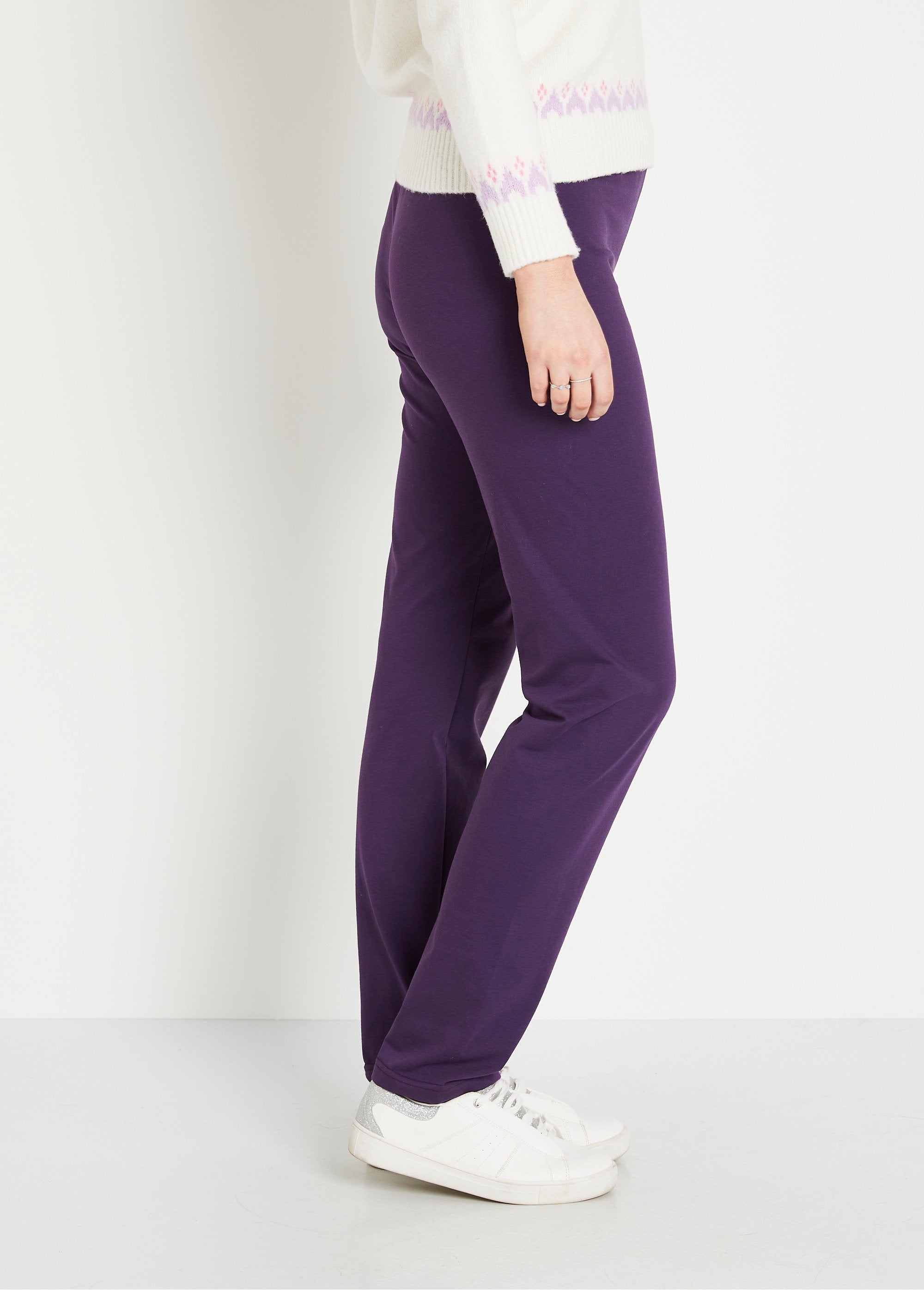 Legging_taille_élastiquée_jersey_coton_Prune_DR1_slim