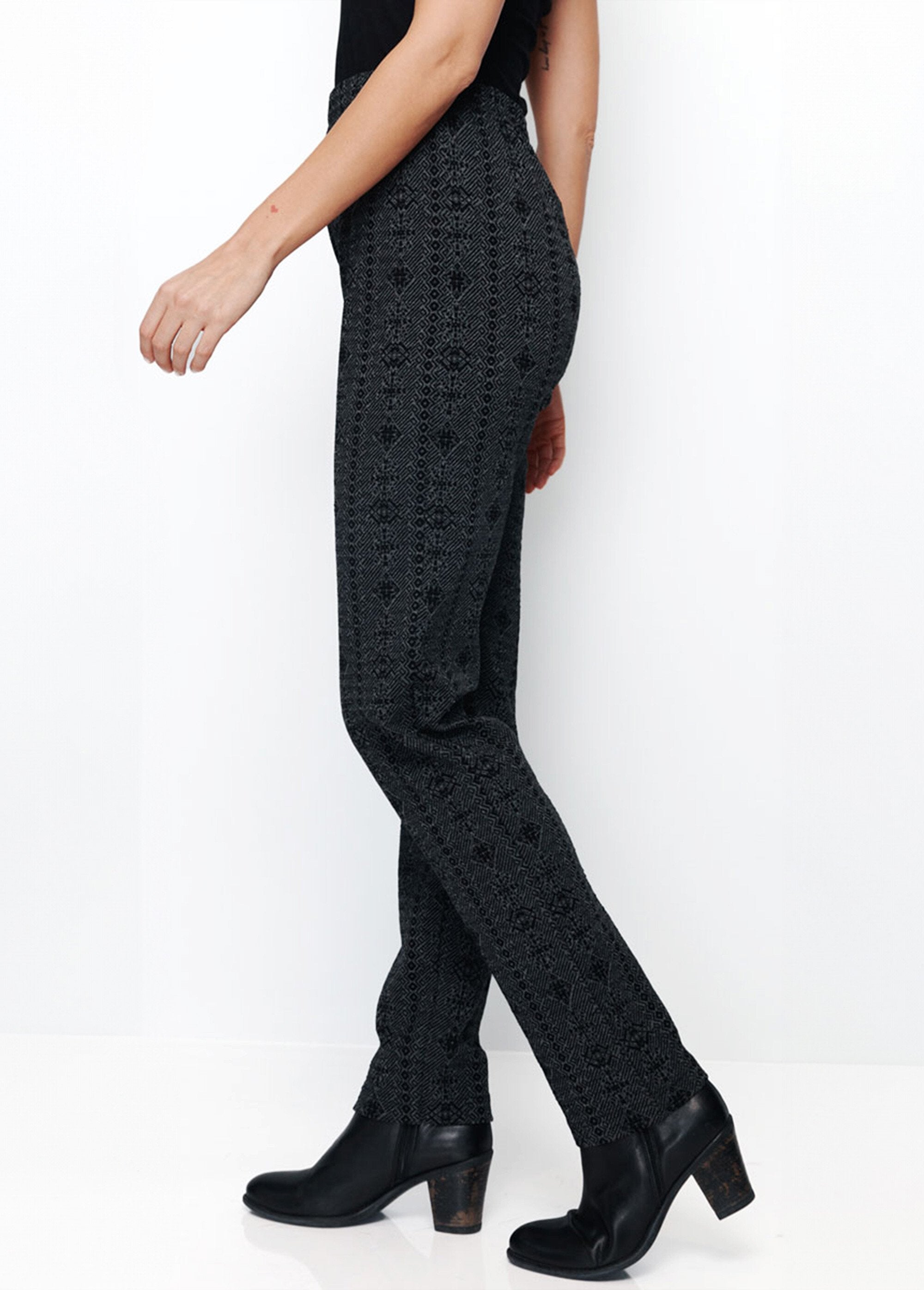 Legging_taille_élastiquée_jersey_extensible_Anthracite_et_noir_DR1_slim