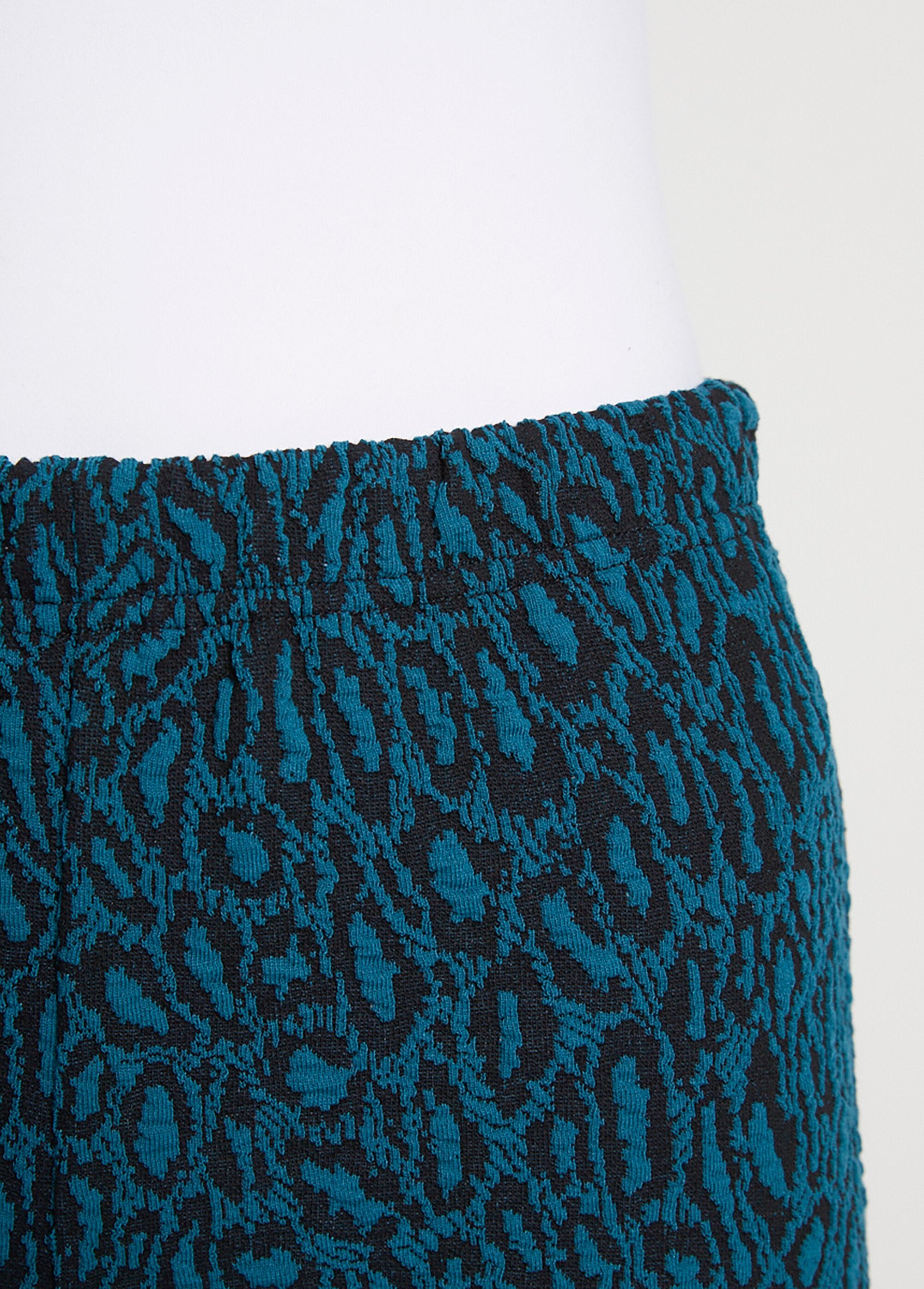 Legging_taille_élastiquée_jersey_extensible_Jacquard_lagon_et_noir_DE1_slim