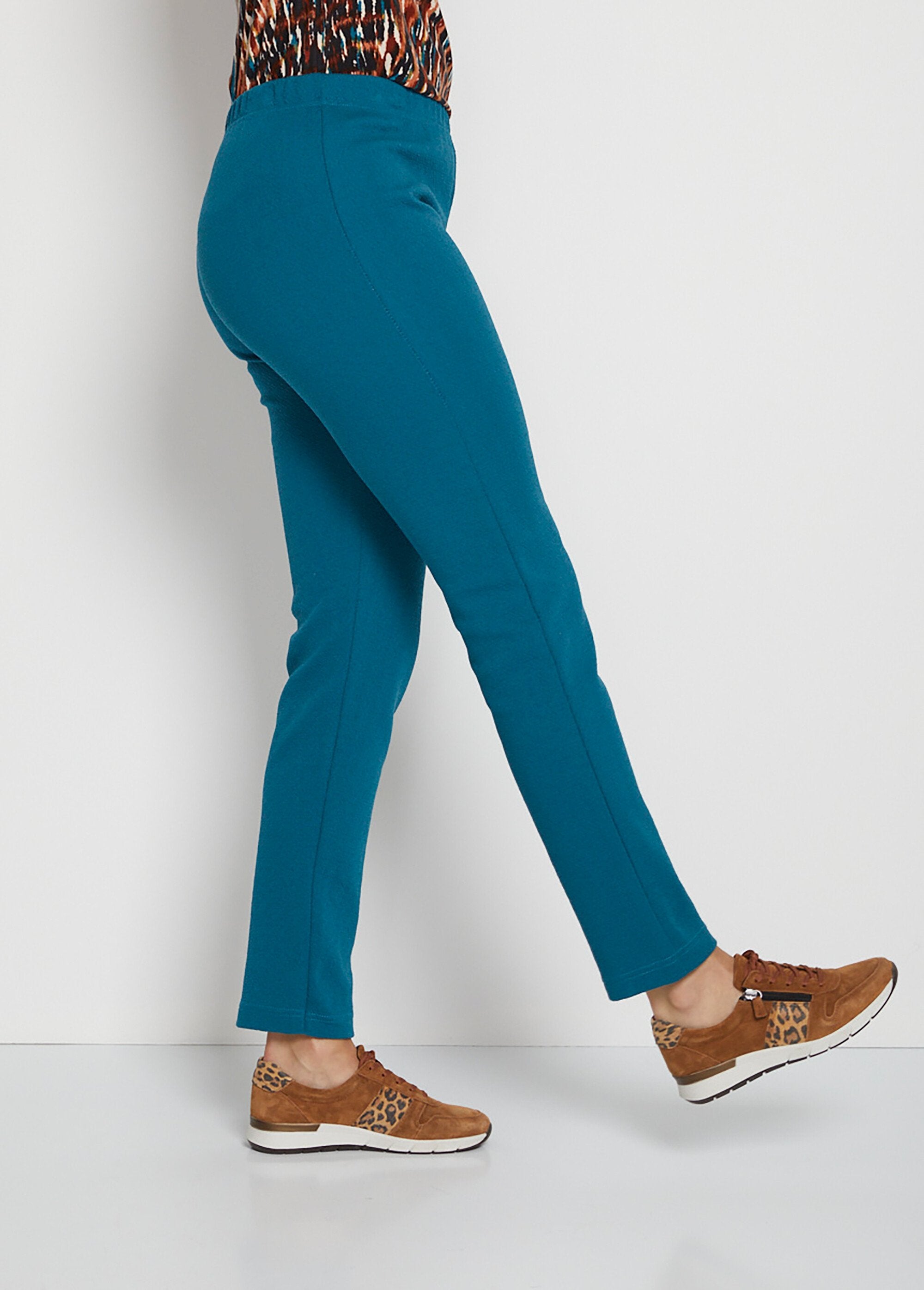 Legging_taille_élastiquée_jersey_extensible_Uni_lagon_DR1_slim