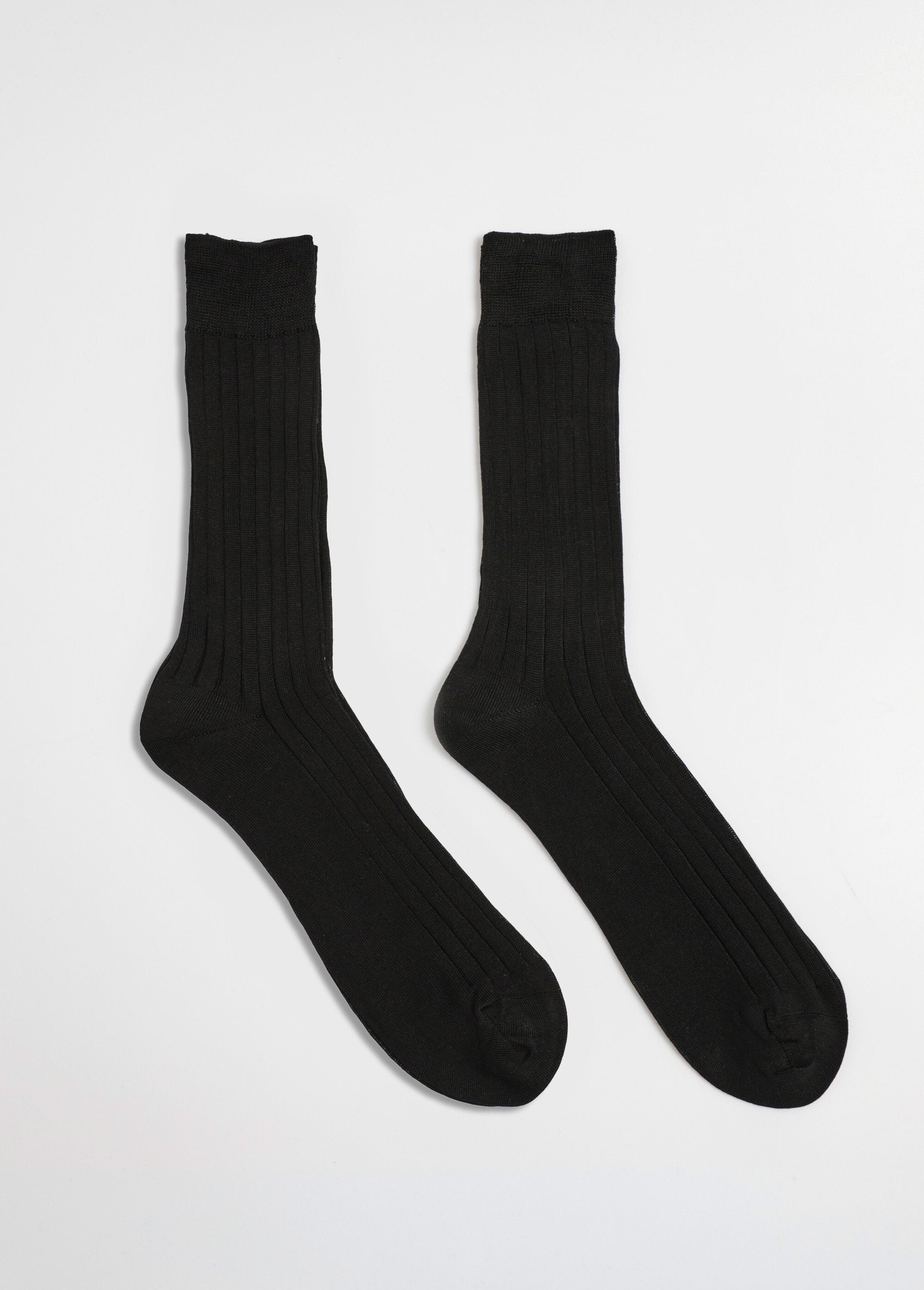 Lot_de_2_Chaussettes_fil_d'Écosse_pur_coton_Noir_DE1_slim