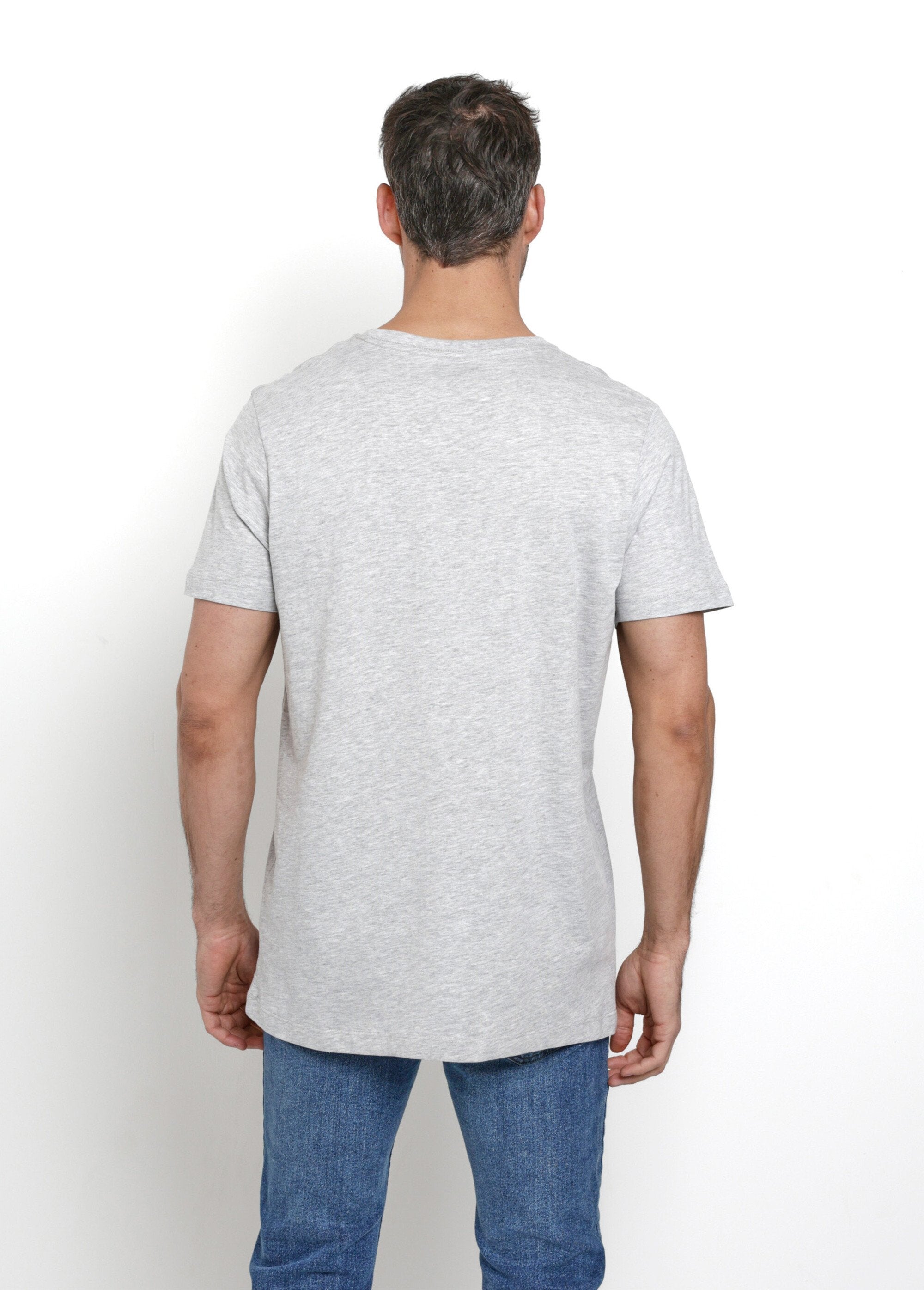 T-shirt_col_rond_manches_courtes,_chiné_Gris_DO1_slim