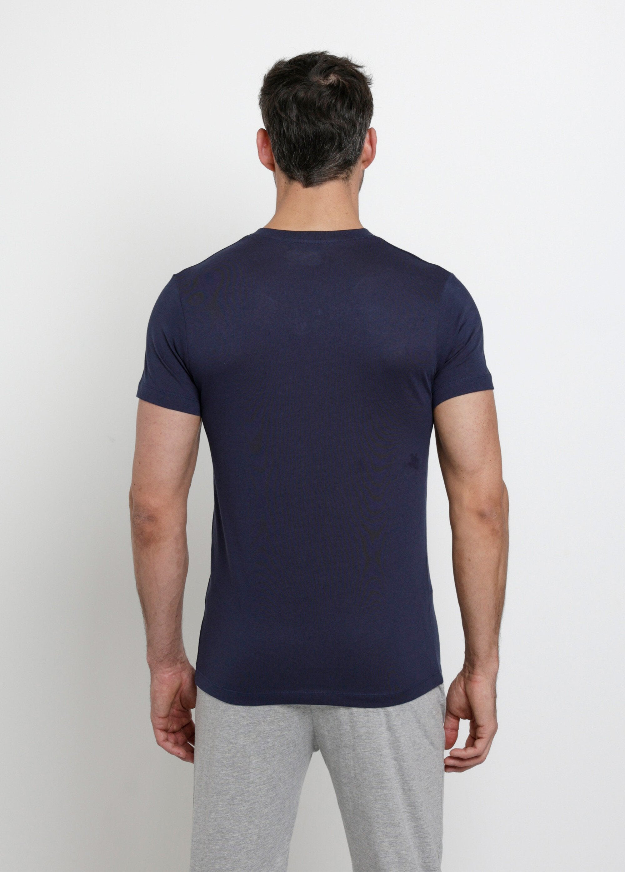 T-shirt_col_V_manches_courtes_foncés_Bleu_marine_DO1_slim