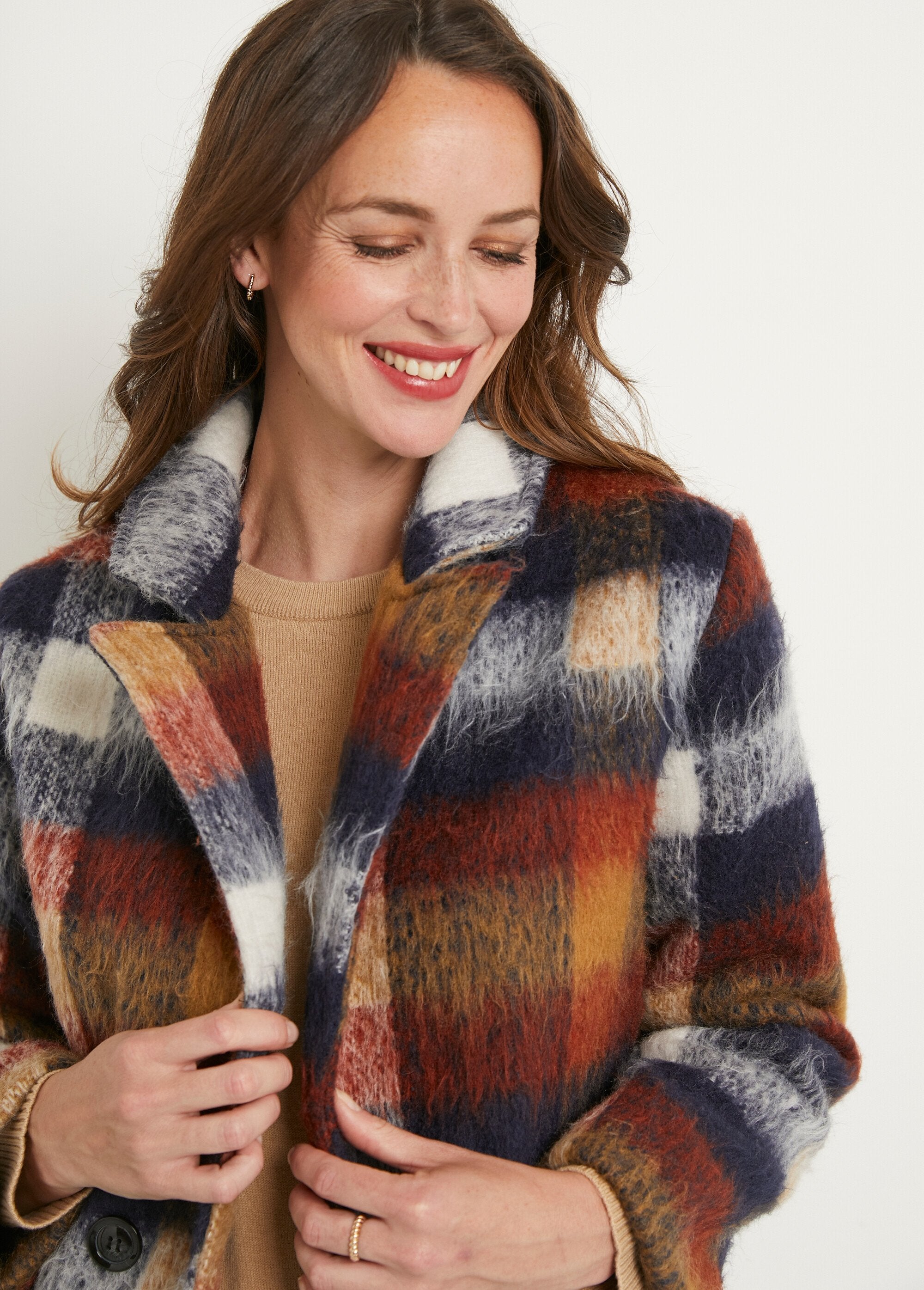 Manteau_caban_chaud_tissu_carreaux_laine_Carreaux_marine_DE1_slim