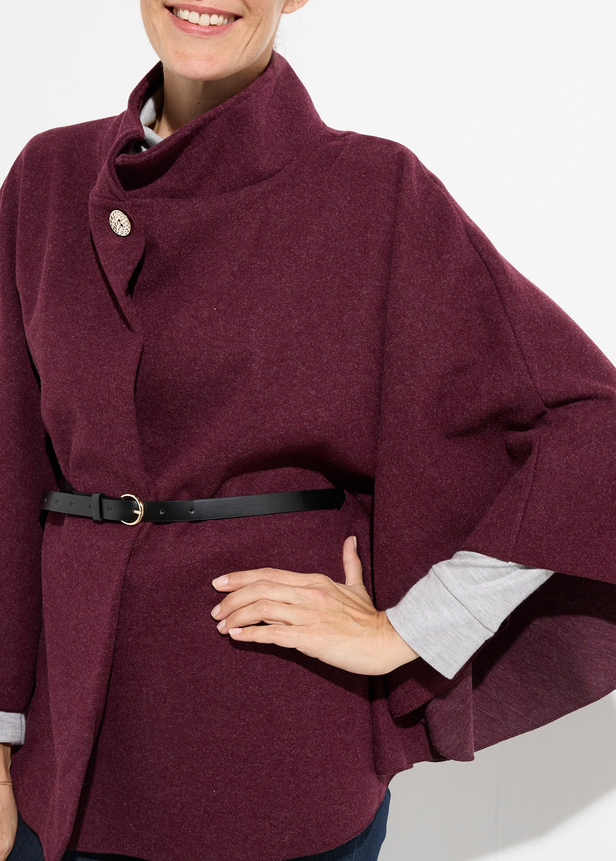 Capejas_met_riem,_hoge_kraag_Bordeaux_DE1_slim
