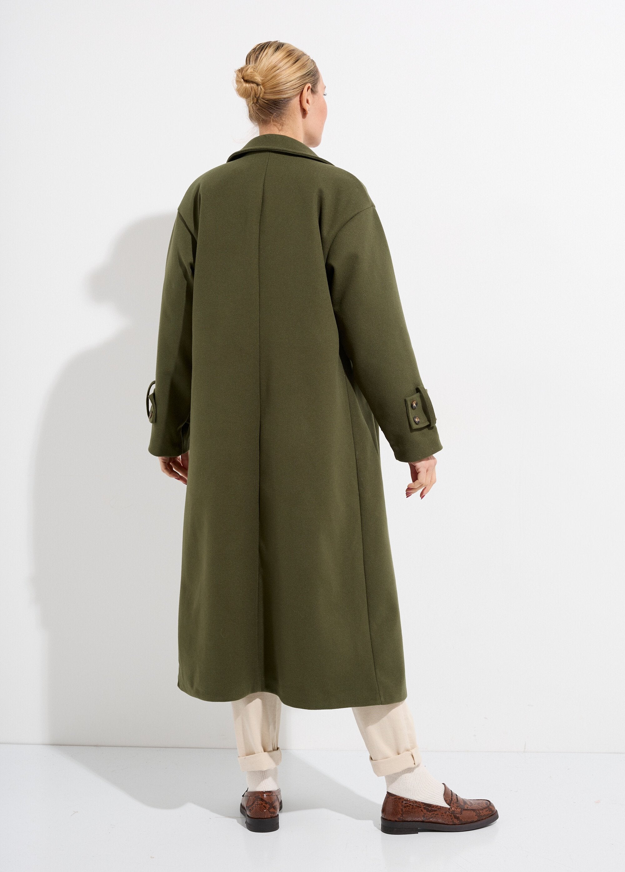 Manteau_long_chic_façon_drap_de_laine_Kaki_DO1_slim