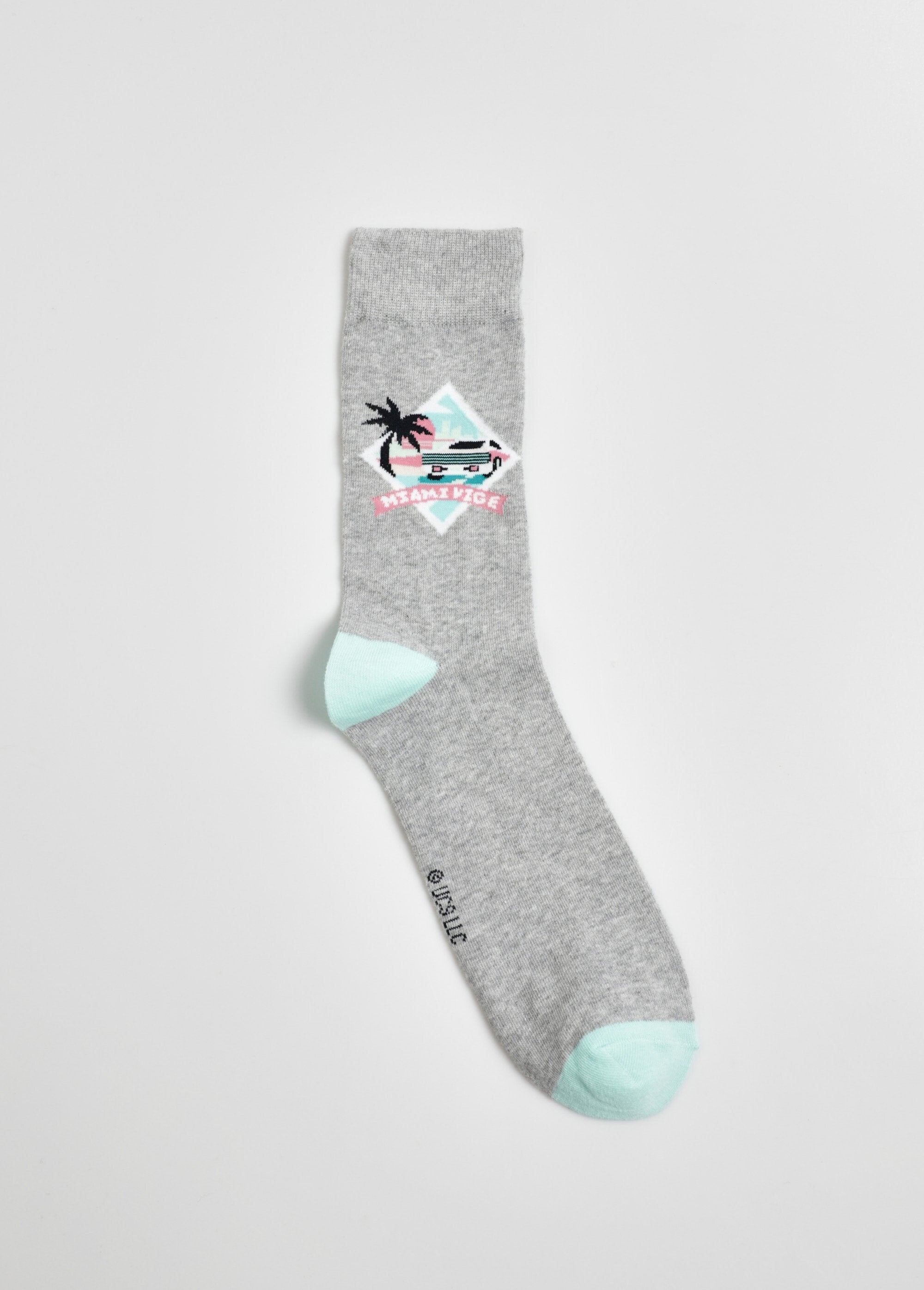 Paire_de_chaussettes_licence_Miami_Vice_Gris_et_turquoise_DE1_slim