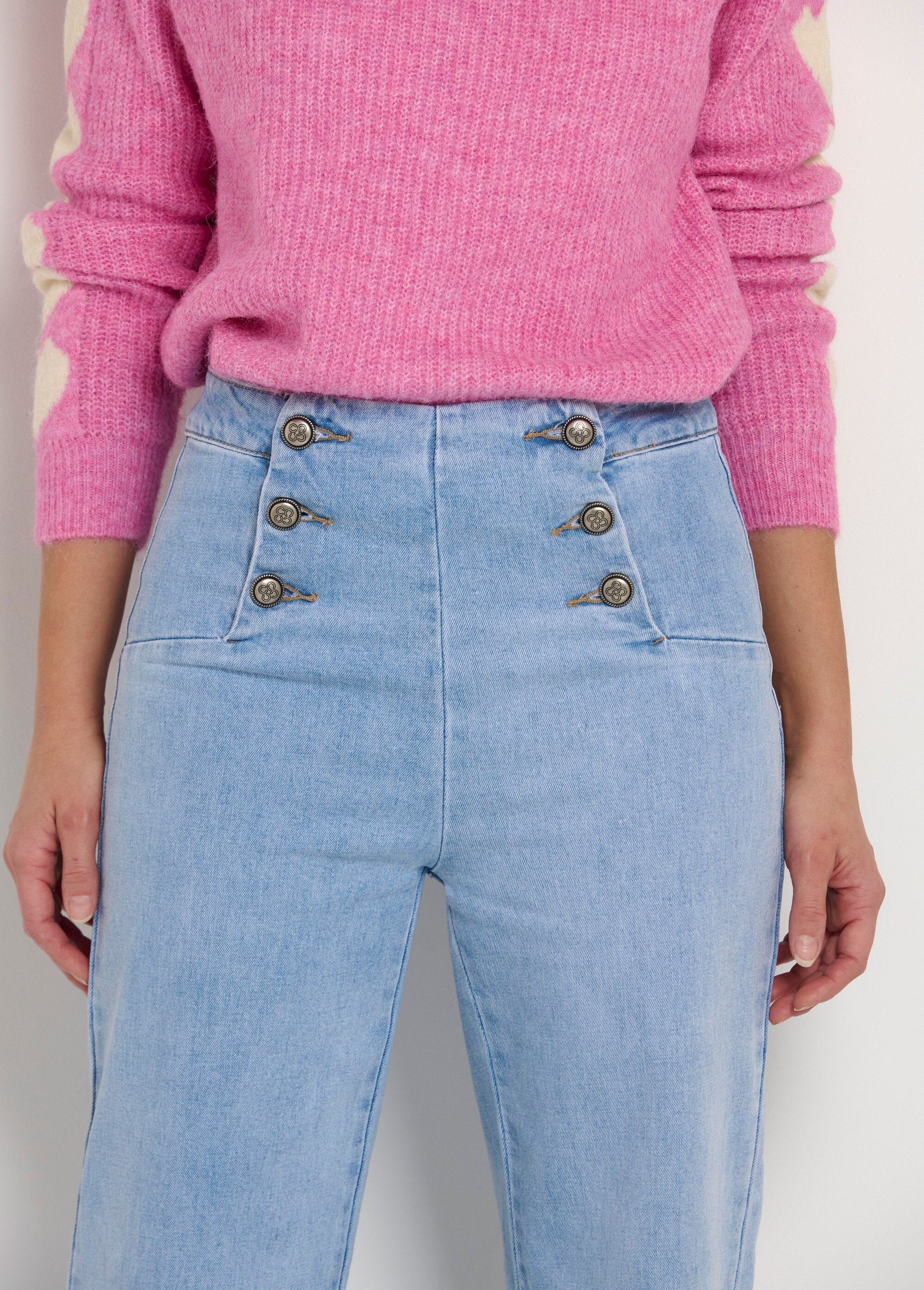 Flare_denim_brugbroek_Bleached_DE1_slim