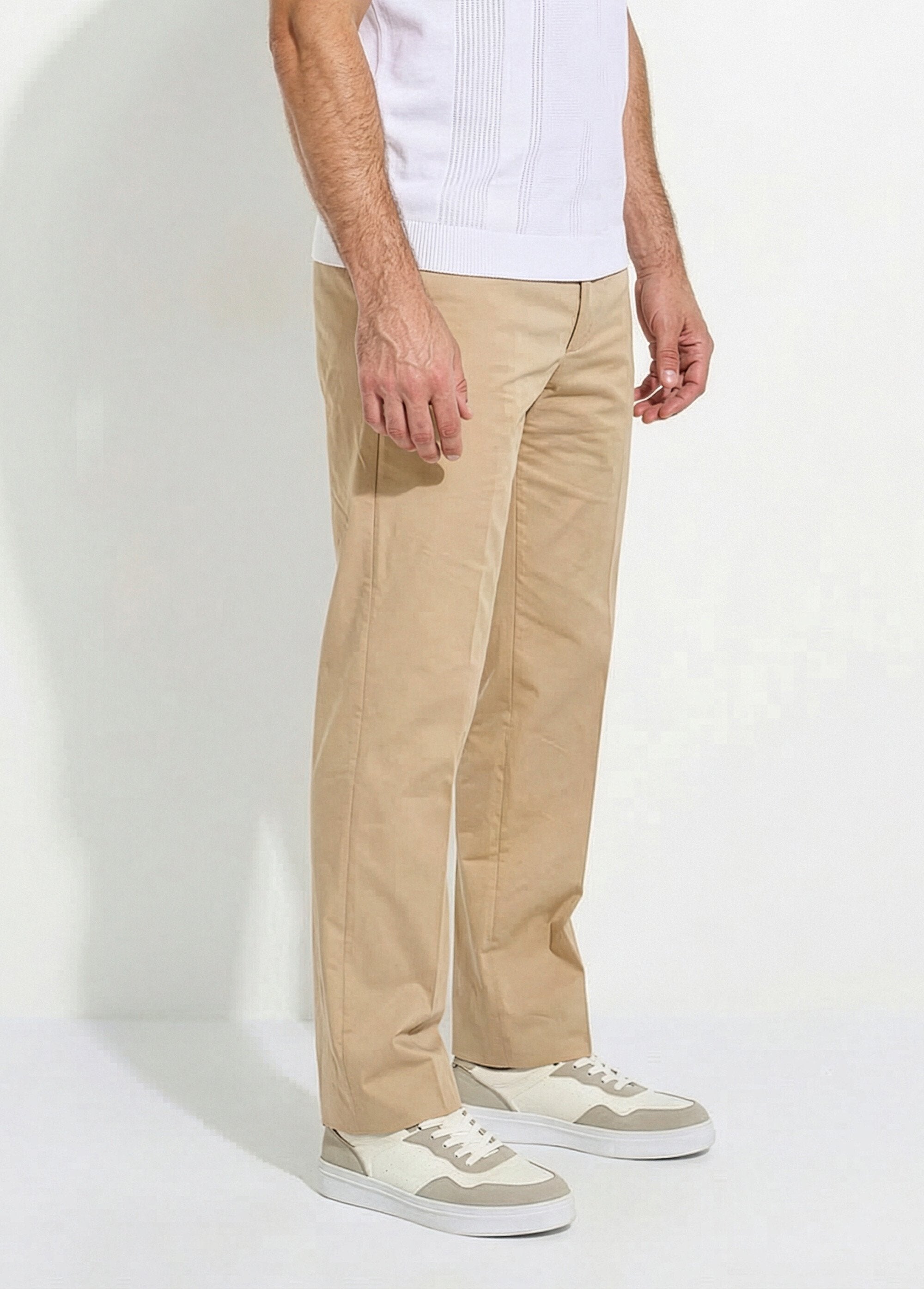 Broek_van_polyesterkatoen_met_onzichtbare,_verstelbare_tailleband_Beige_DR1_slim