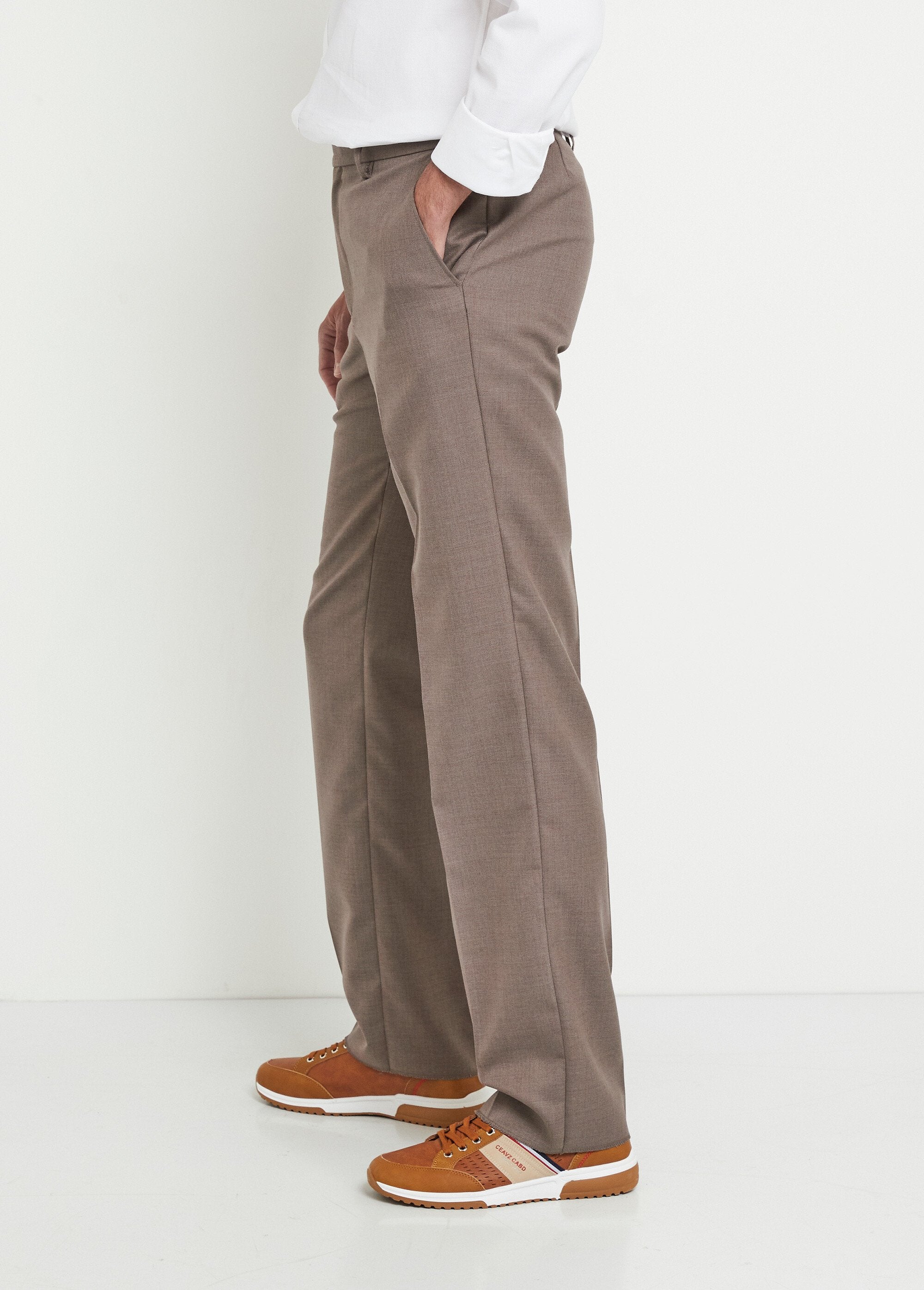 Pantalon_ceinture_ajustable_invisible_tissu_sergé_laine_Beige_fonce_GA1_slim