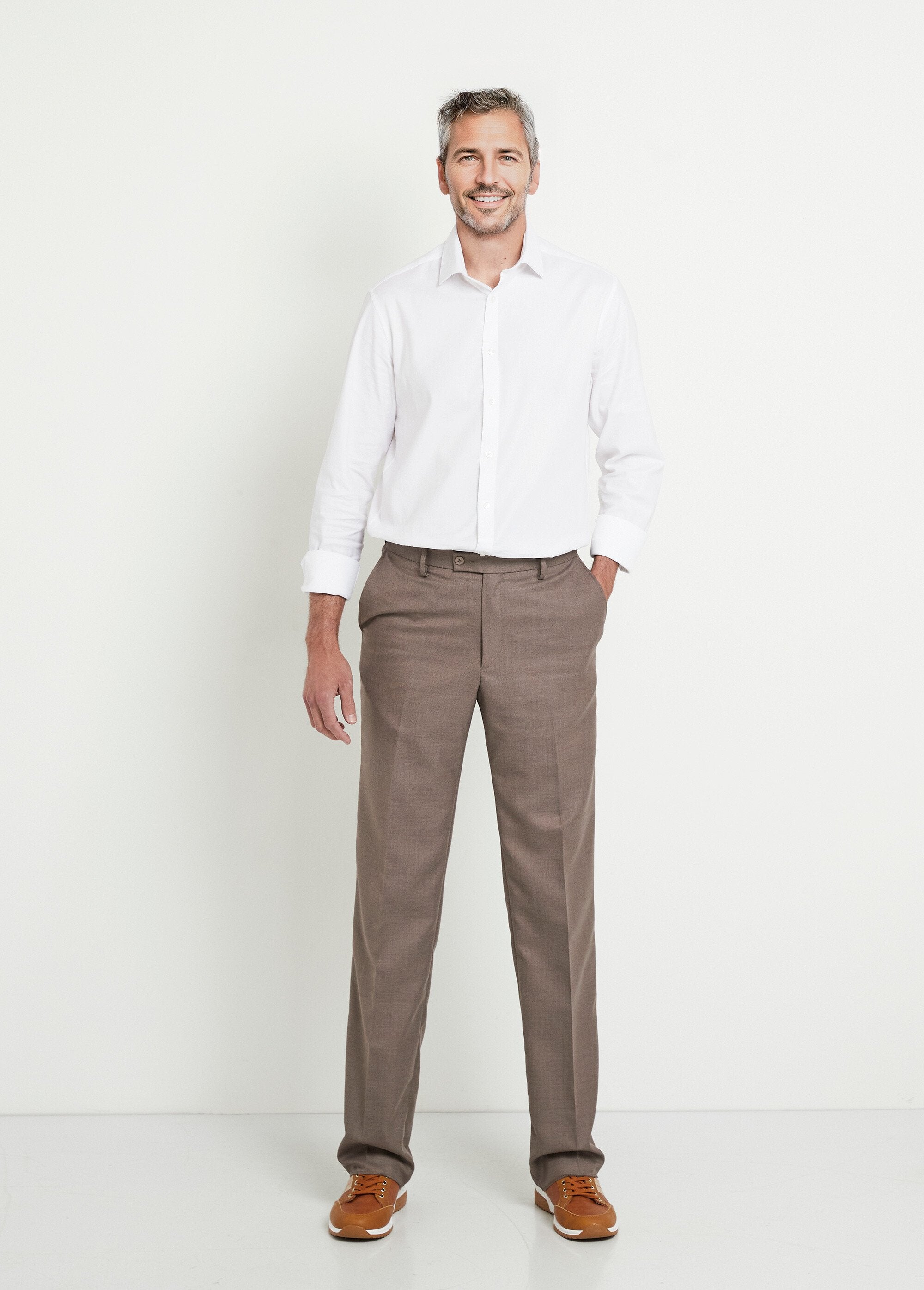 Pantalon_ceinture_ajustable_invisible_tissu_sergé_laine_Beige_fonce_SF1_slim
