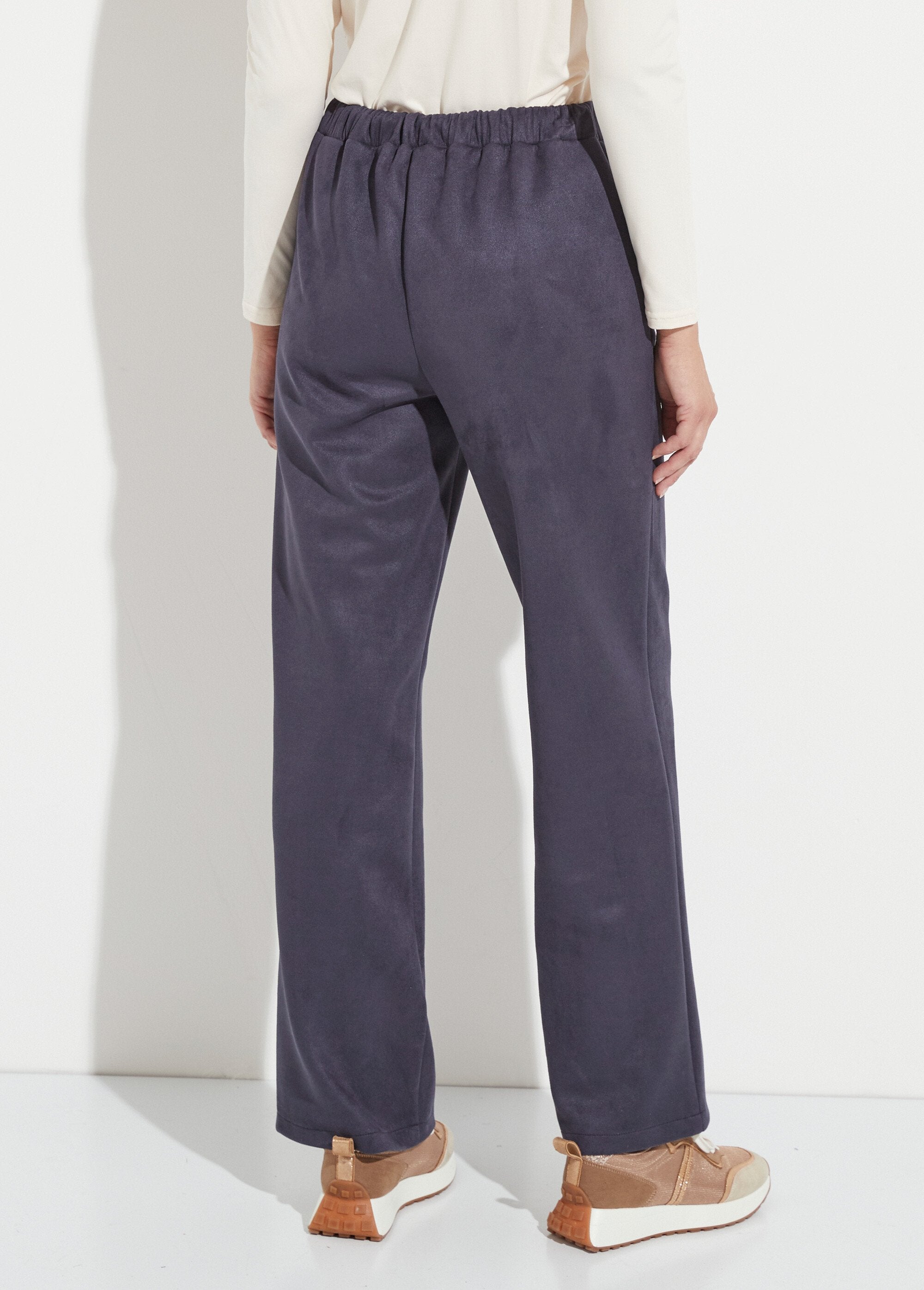 Pantalon_droit_ceinture_élastiquée_tissu_suédé_Marine_DO1_slim