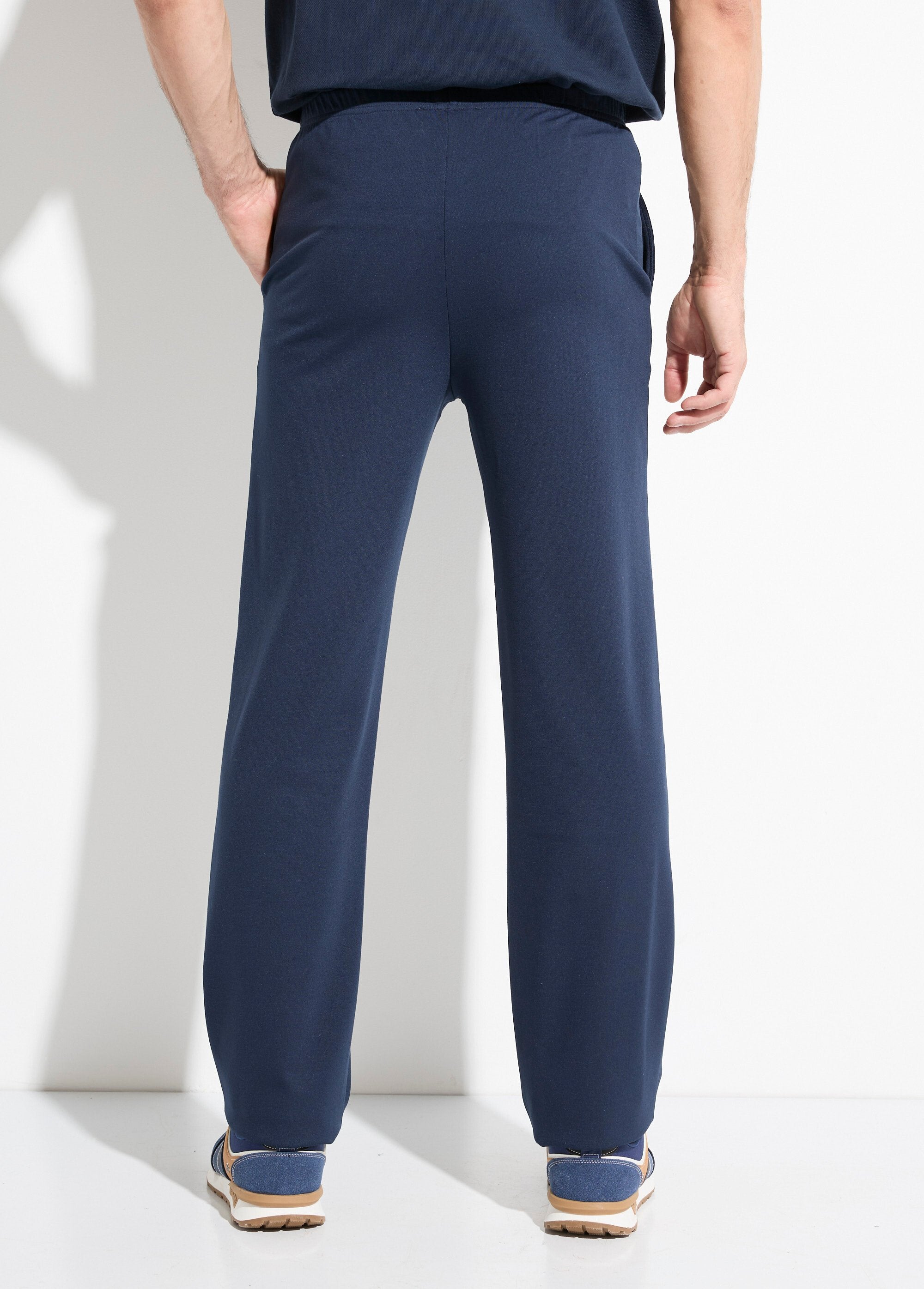 Pantalon_droit_ceinture_élastiquée_tissu_extensile_Marine_DO1_slim