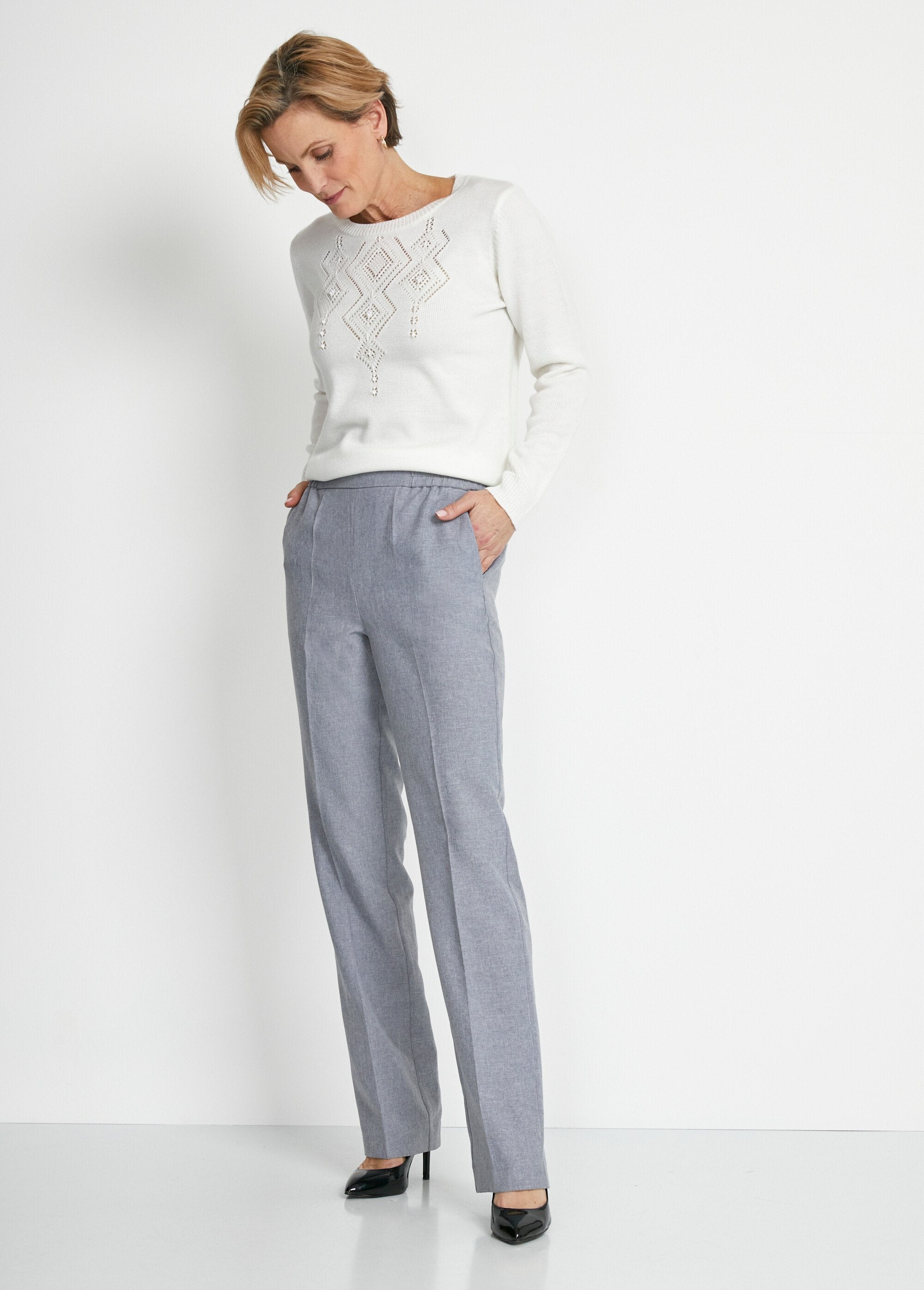 Pantalon_droit_ceinture_semi-élastiquée_Argent_SF1_slim