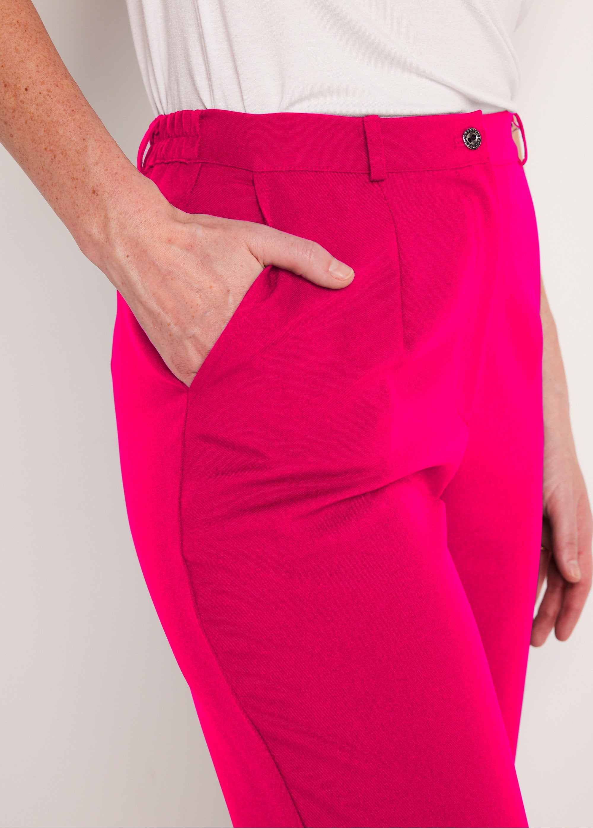 Pantalon_droit_uni_taille_semi_élastiquée_Framboise_DE1_slim