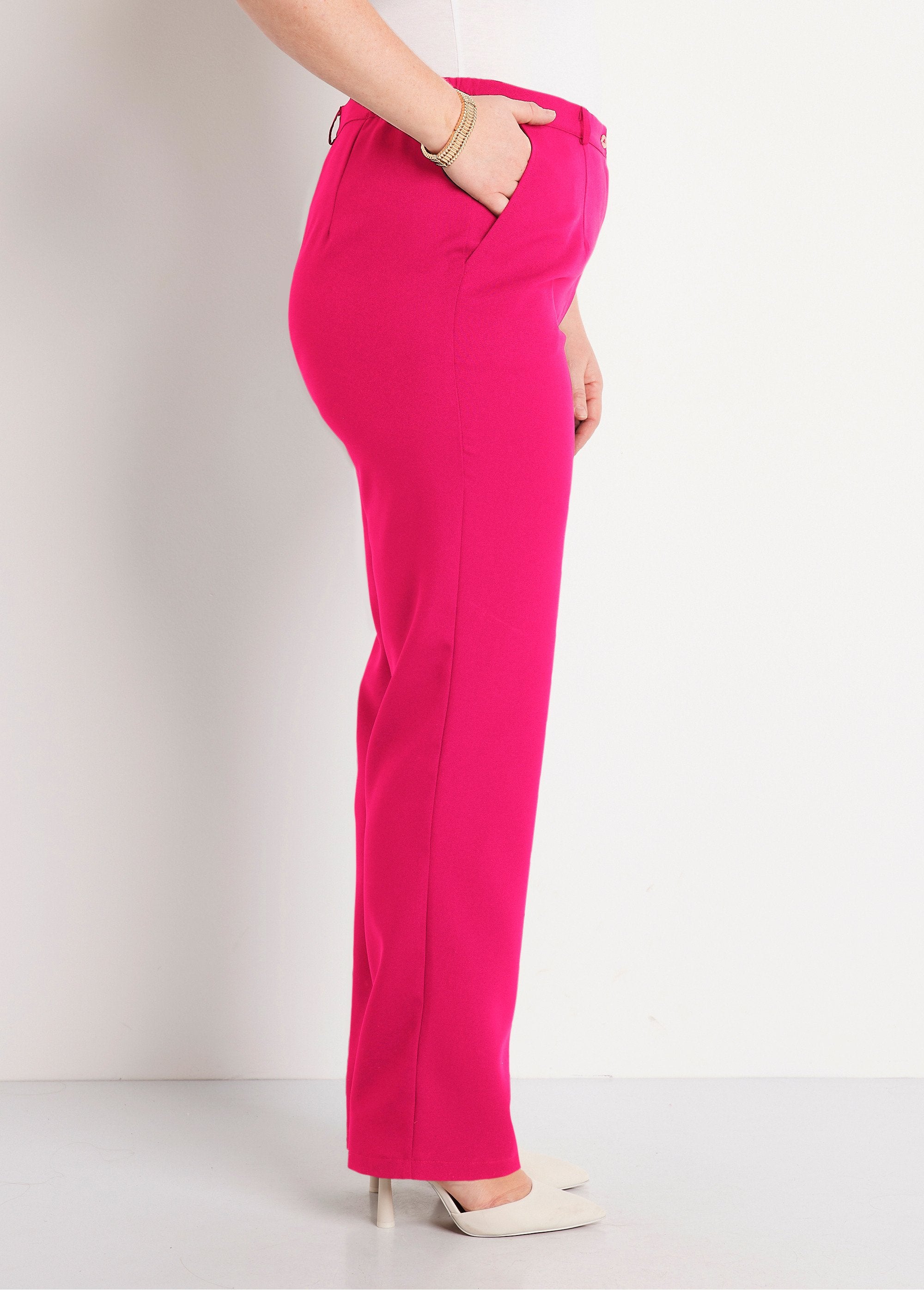 Pantalon_droit_uni_taille_semi_élastiquée_Framboise_DR1_curvy