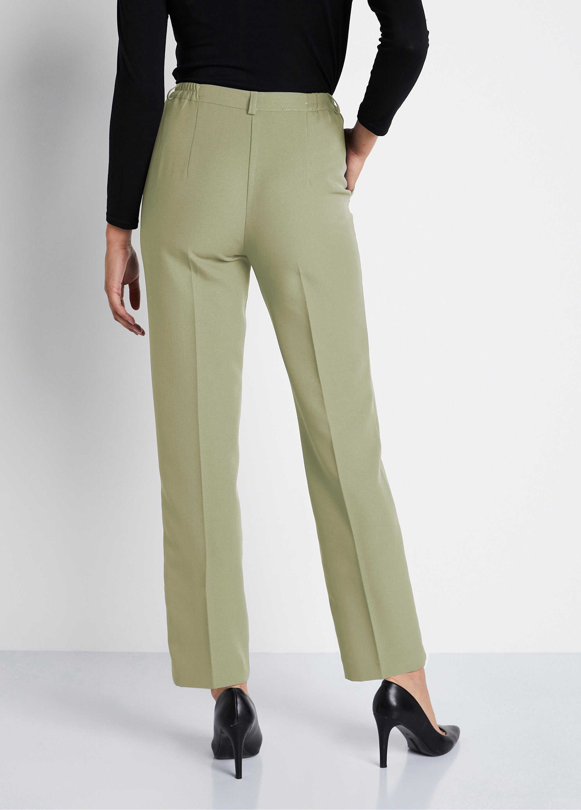 Rechte_broek_met_semi-elastische_tailleband_van_kreukvrije_stof_Vert_amande_DO1_slim