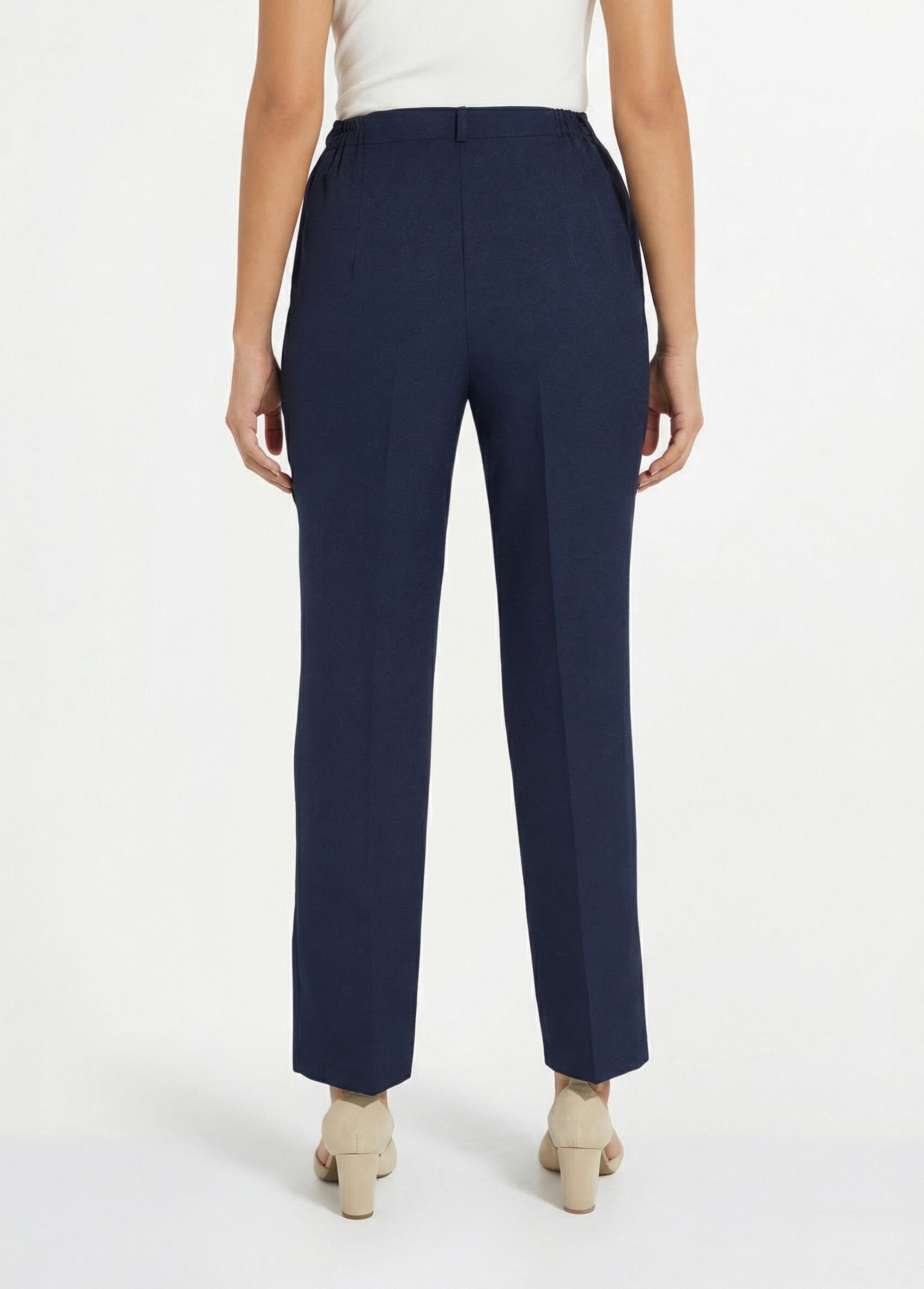 Pantalon_droit_uni_taille_semi_élastiquée_Marine_DO1_slim