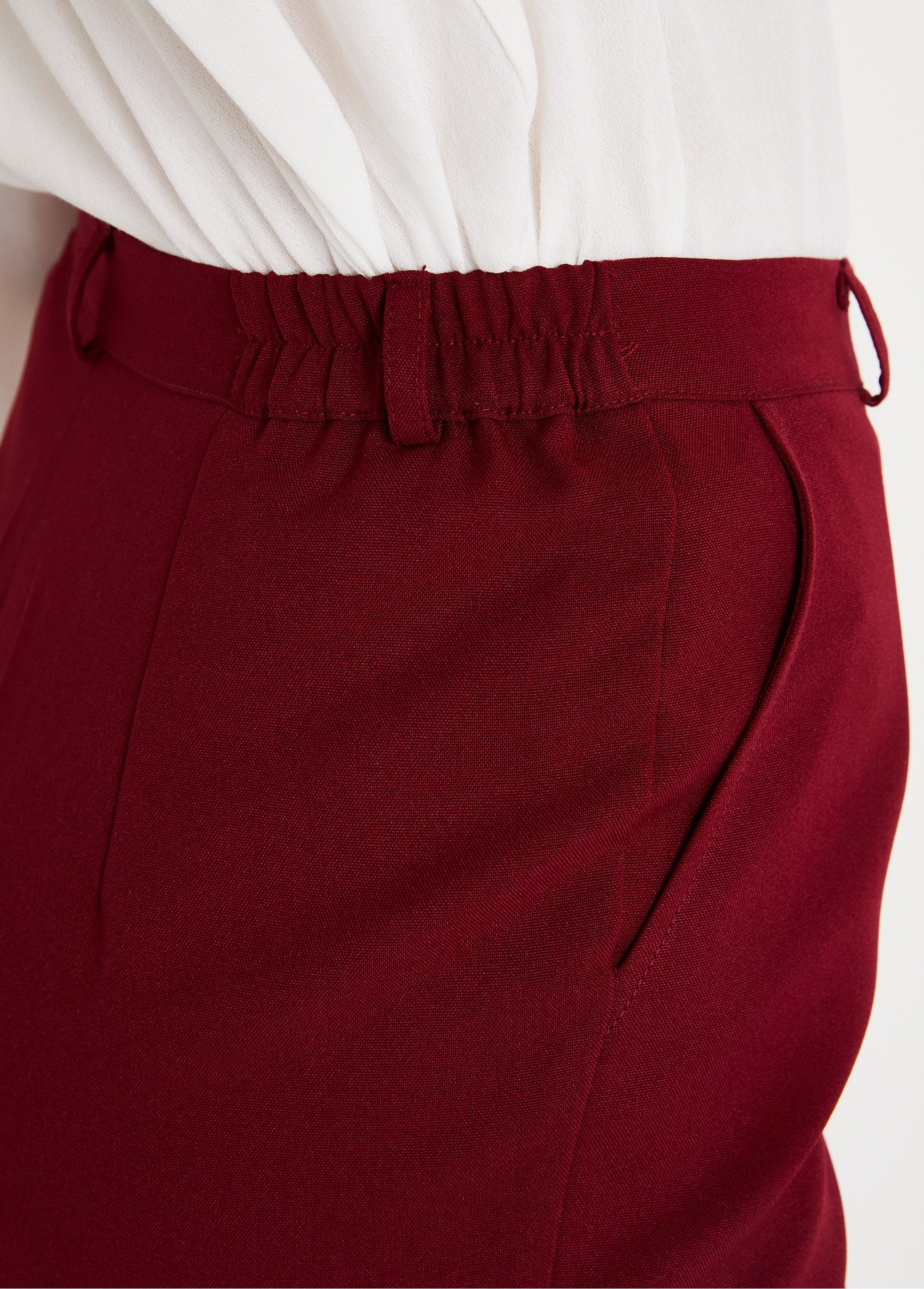 Pantalon_droit_uni_taille_semi_élastiquée_Bordeaux_DE2_slim