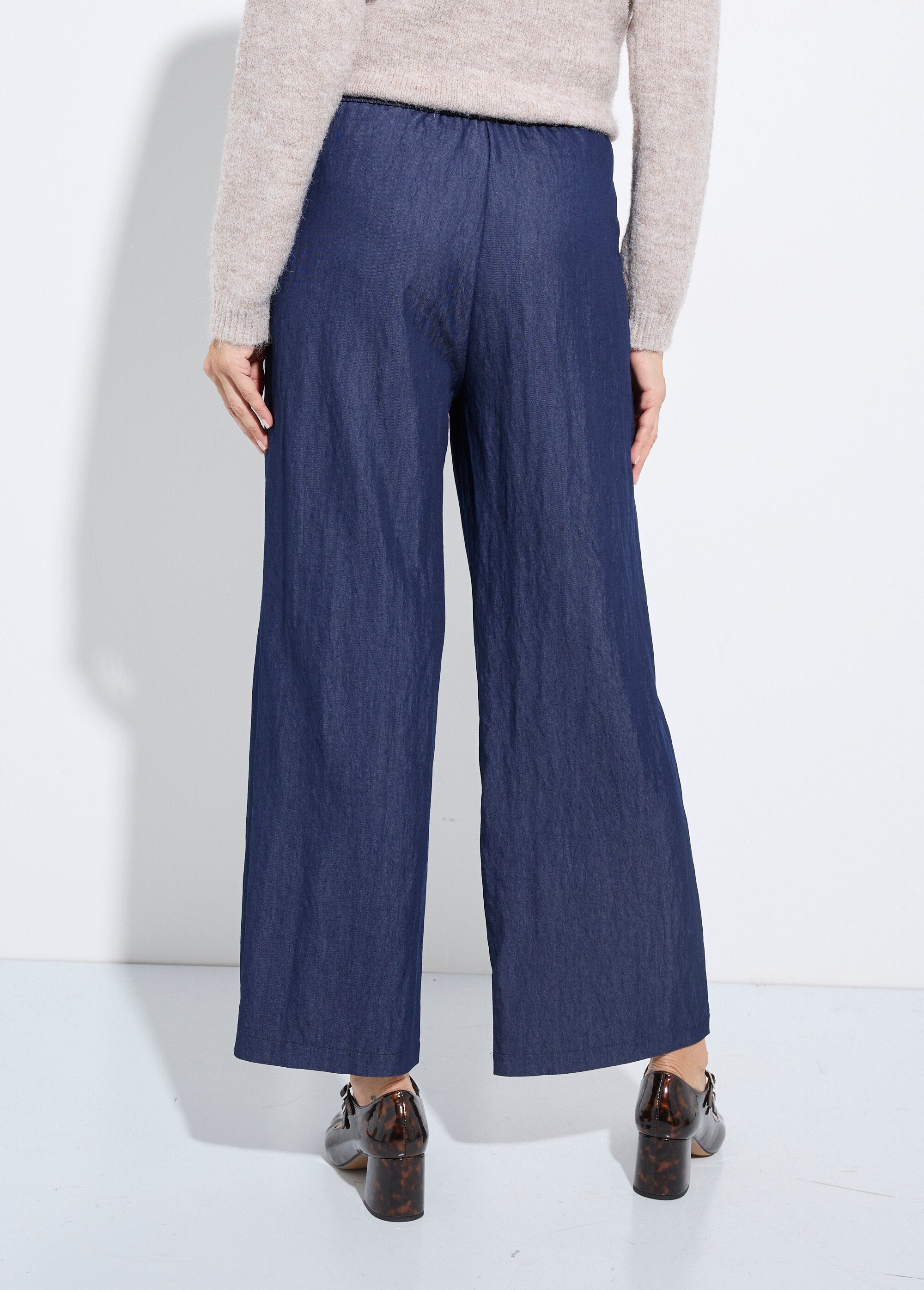 Pantalon_fluide_élastiqué_twill_uni_Bleu_DO1_slim