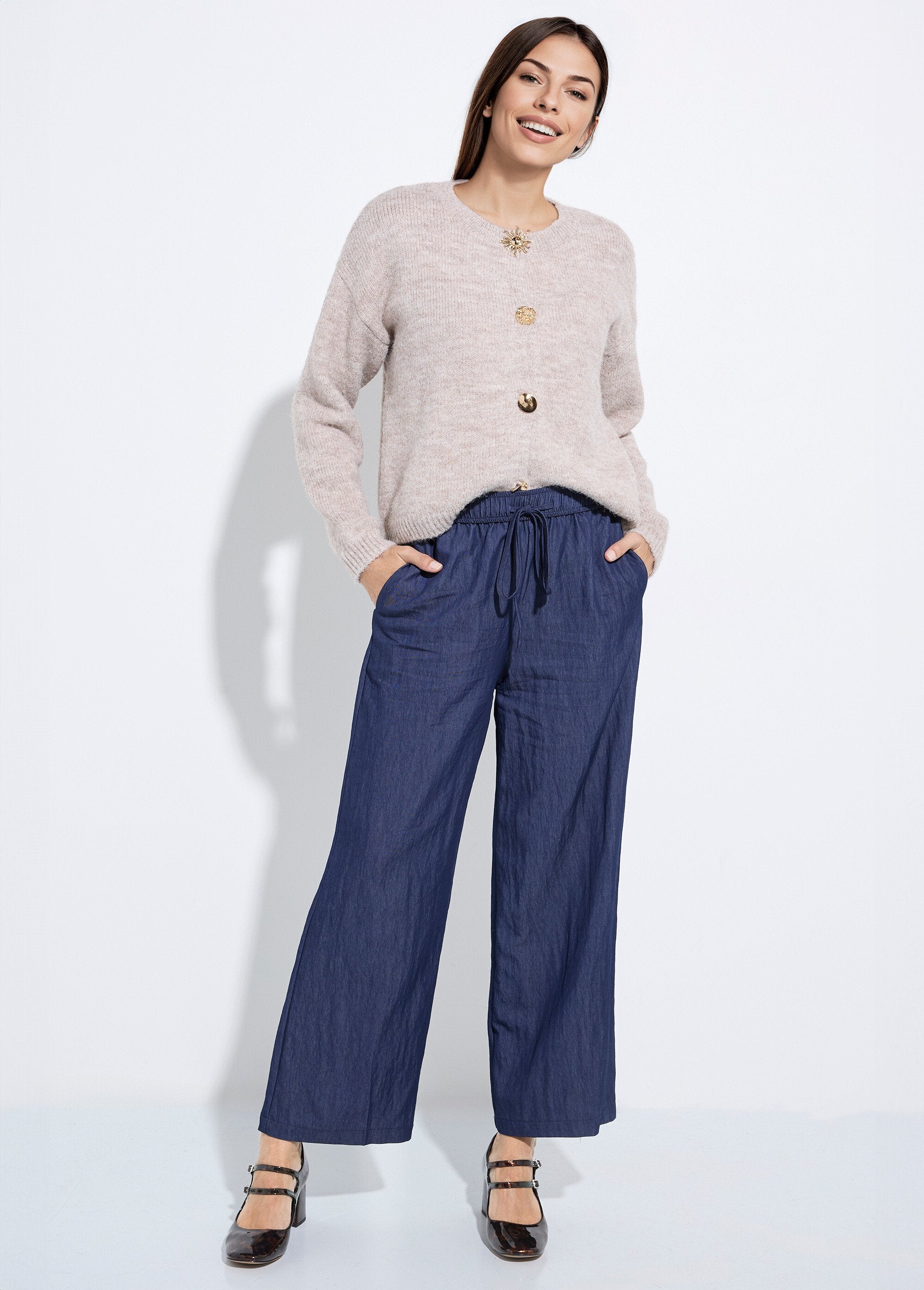 Pantalon_fluide_élastiqué_twill_uni_Bleu_SF1_slim