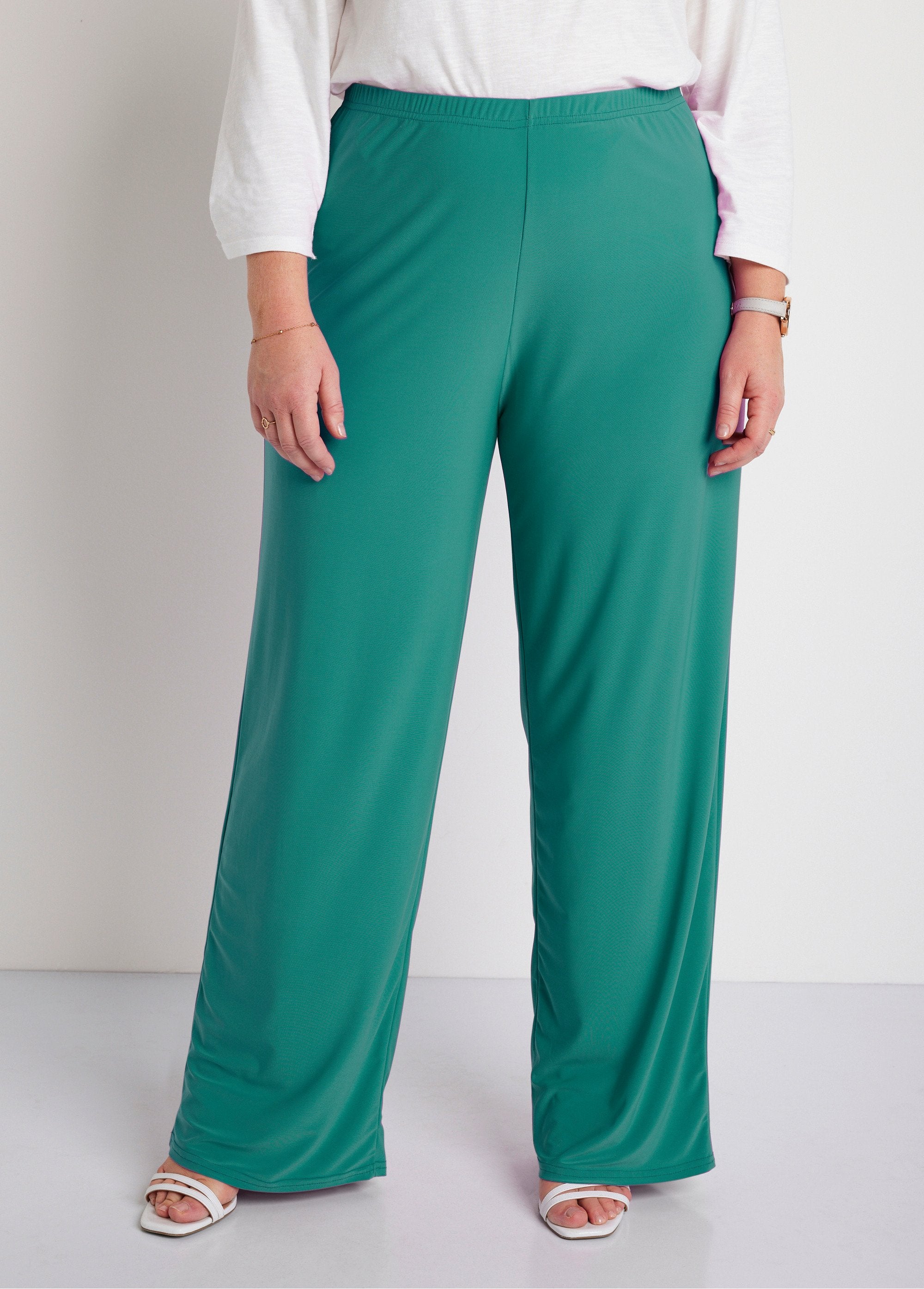 Pantalon_fluide_taille_élastiquée_maille_Uni_vert_FA1_curvy