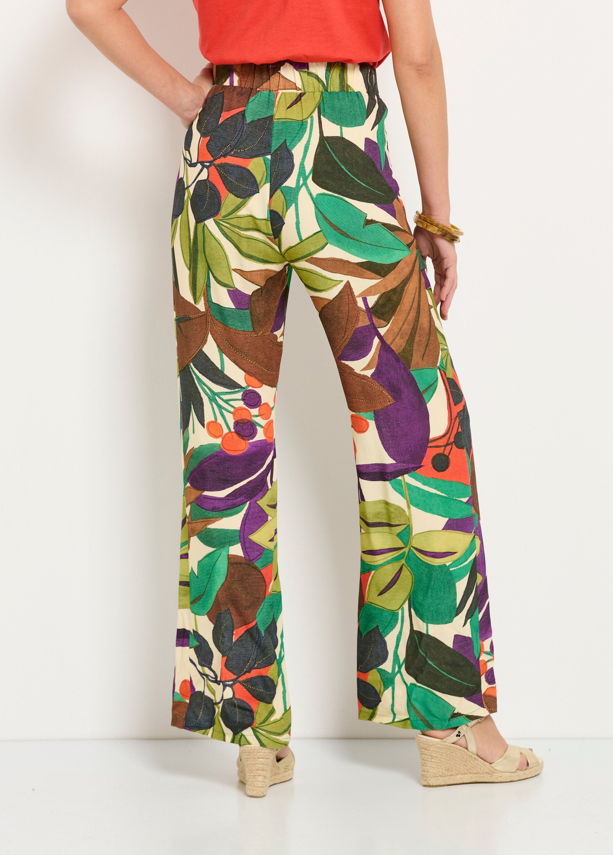 Broek_met_wijde_pijpen_en_bedrukte_elastische_tailleband_Multicolore_DO1_slim