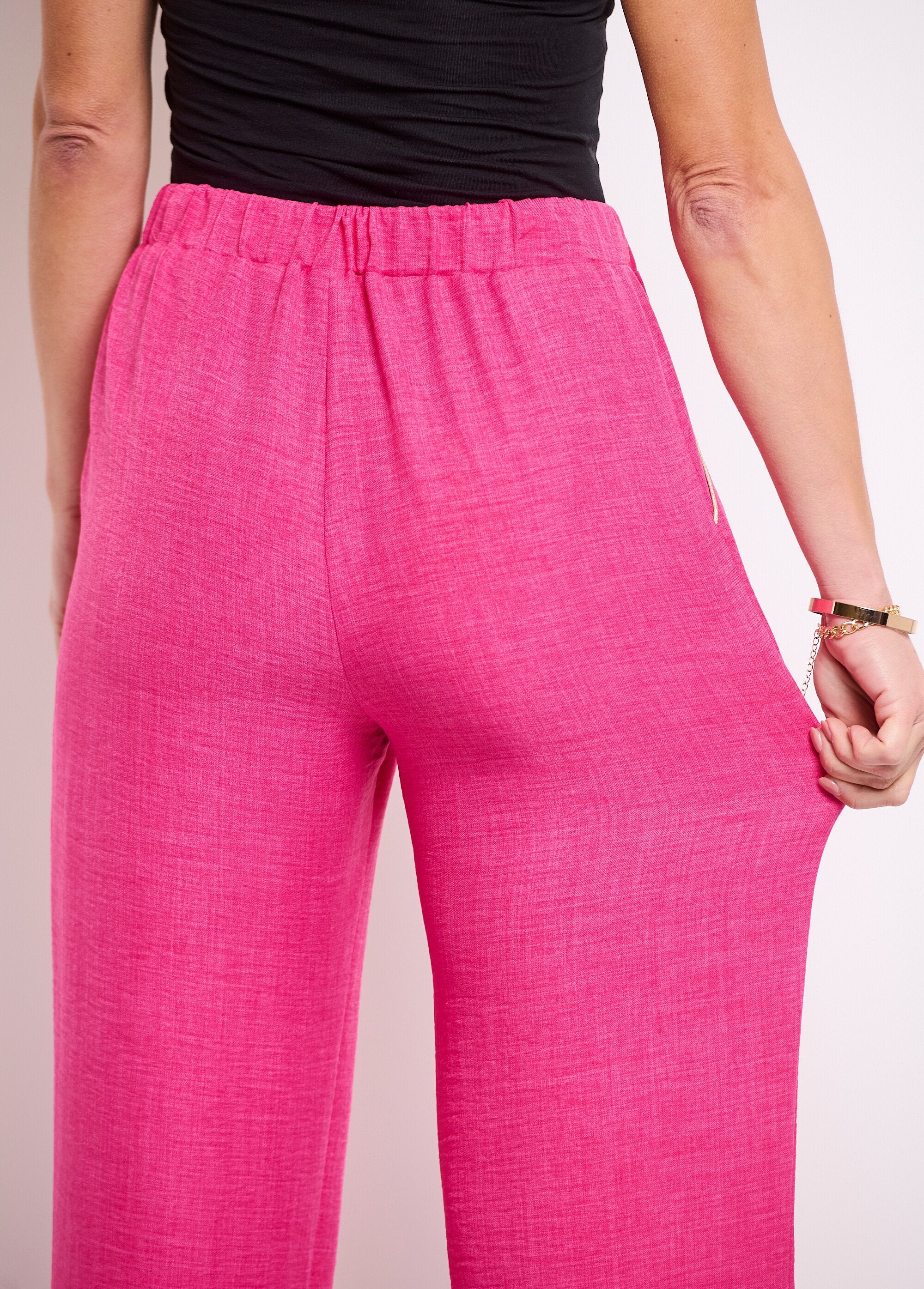 Pantalon_large_taille_élastiquée_aspect_lin_Rose_DE1_slim