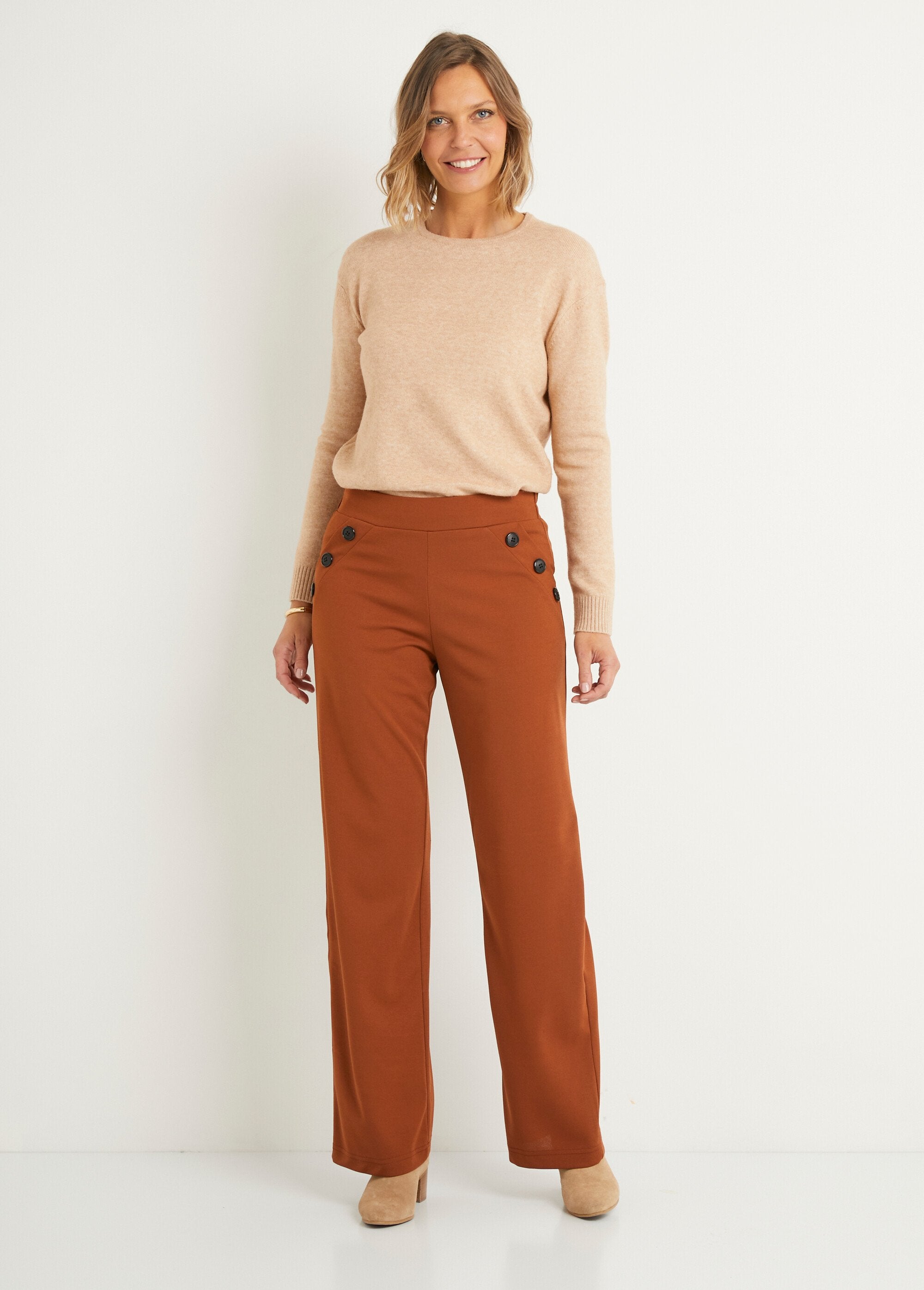 Pantalon_large_taille_semi_élastiquée_uni_Camel_SF1_slim
