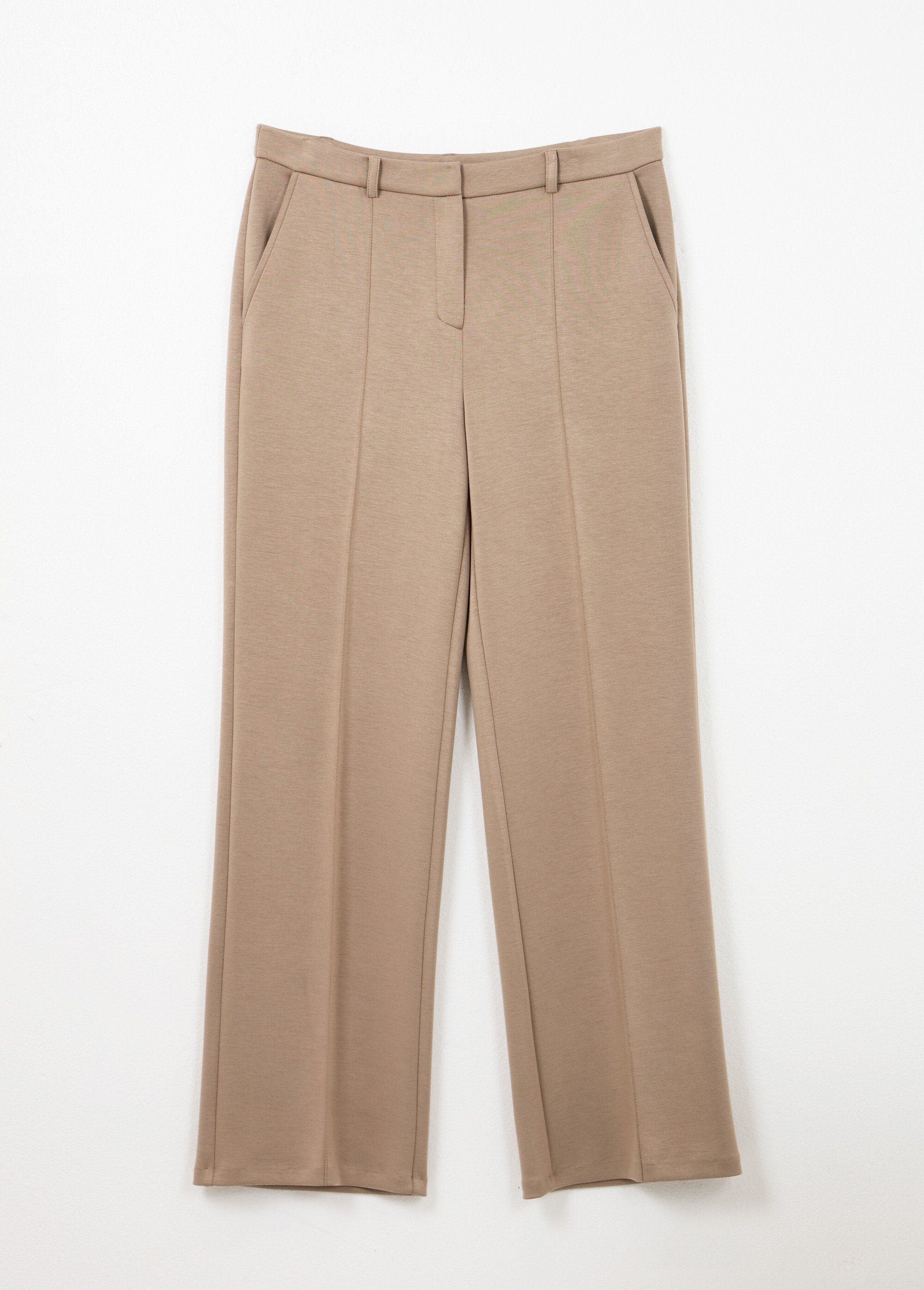 Gestructureerde_city_broek_in_effen_milano_breisel_Beige_AP1_slim