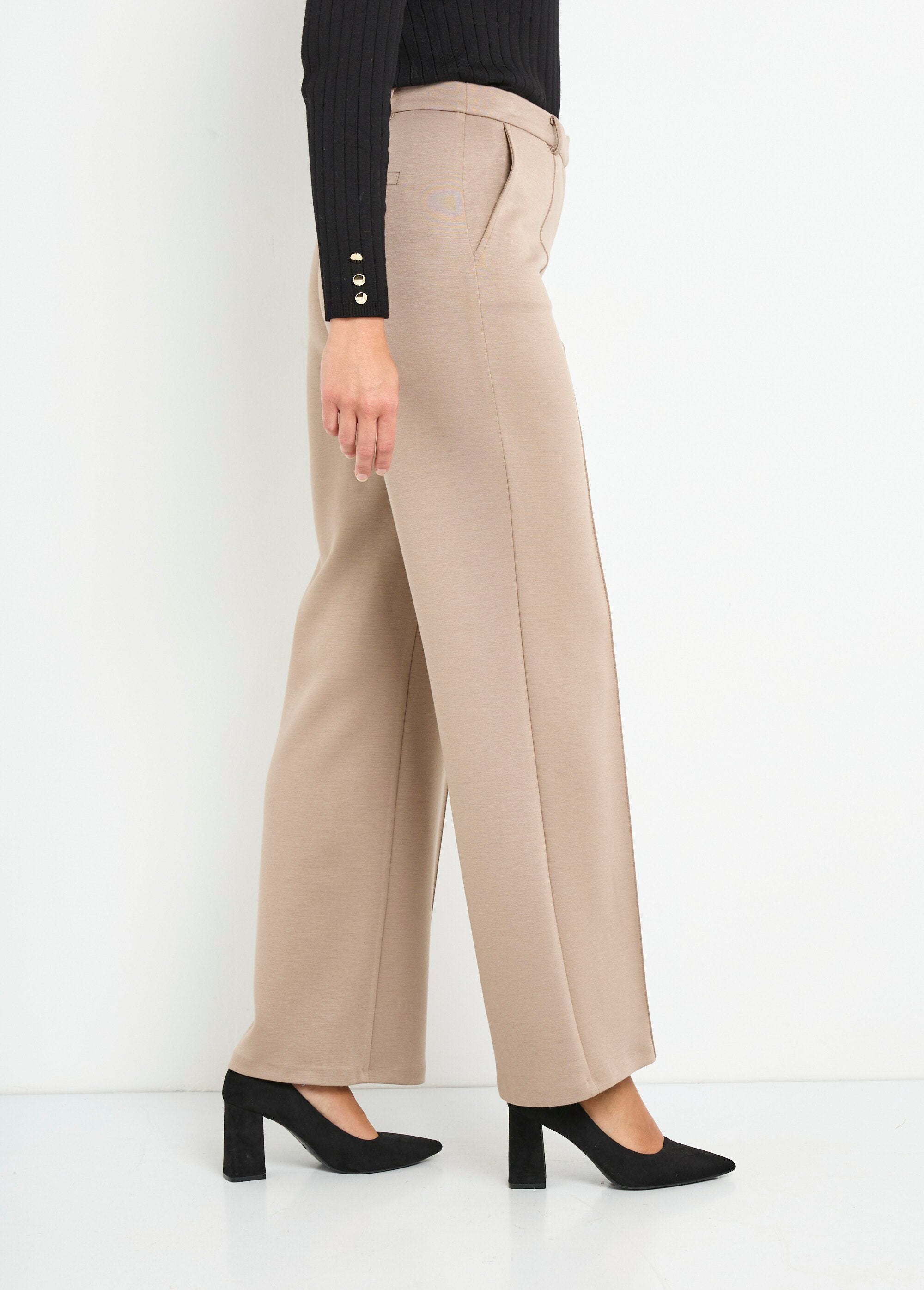 Gestructureerde_city_broek_in_effen_milano_breisel_Beige_DR1_slim