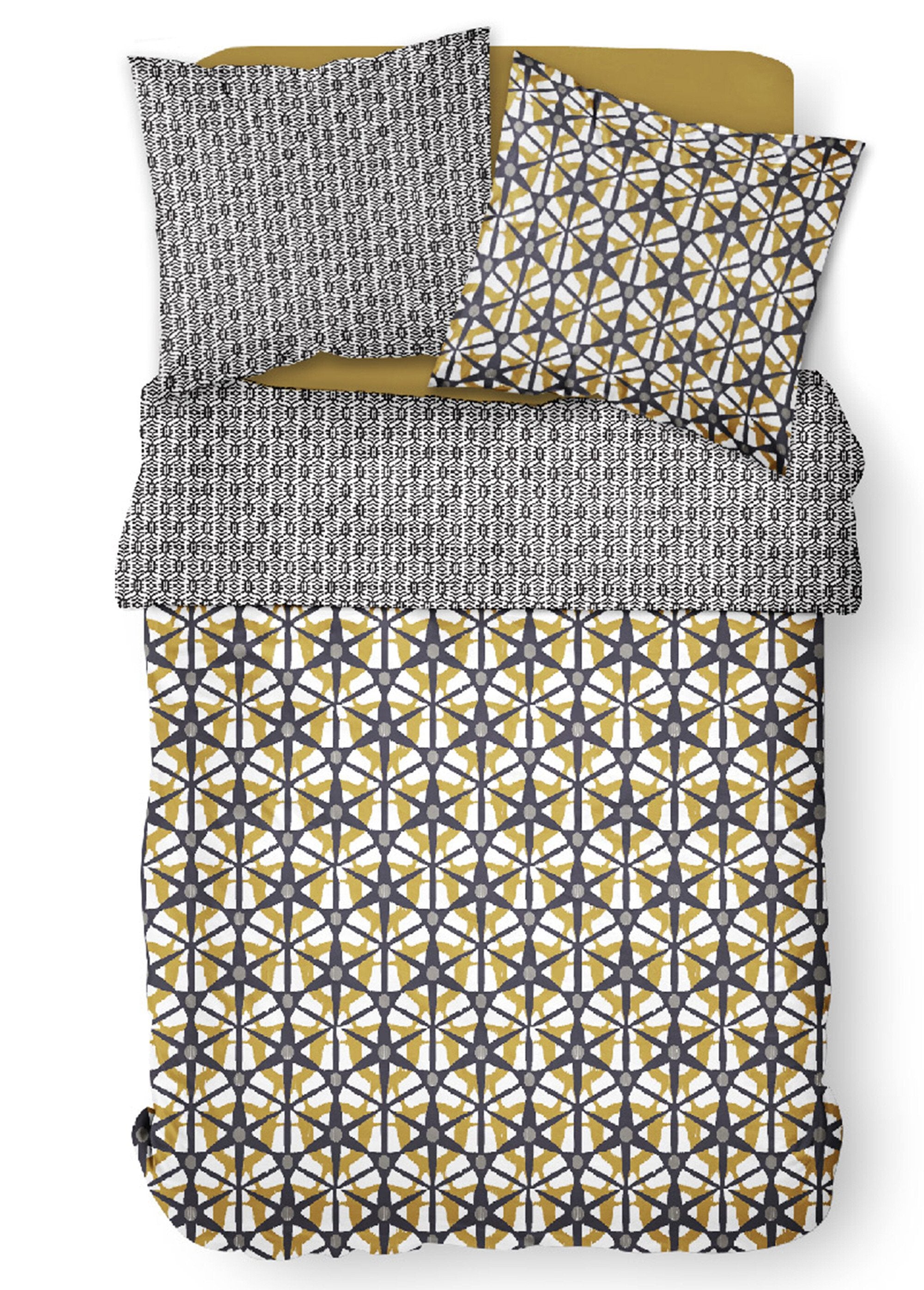 Set_puur_katoen_240_x_220cm,_Hexagone_Gris_et_marron_DE1_slim