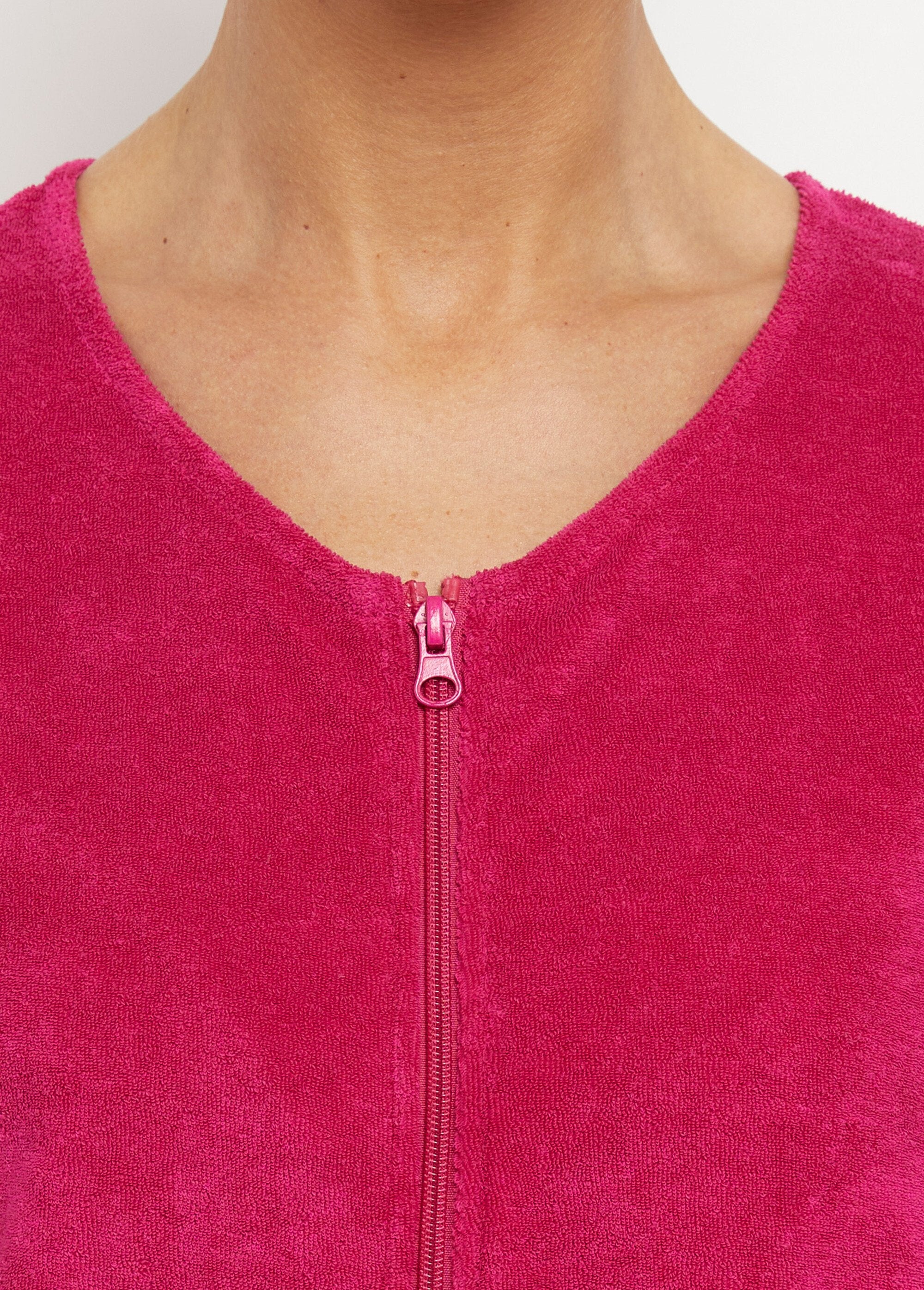 Peignoir_de_bain_éponge_coton_uni_zippé_Rose_DE1_curvy