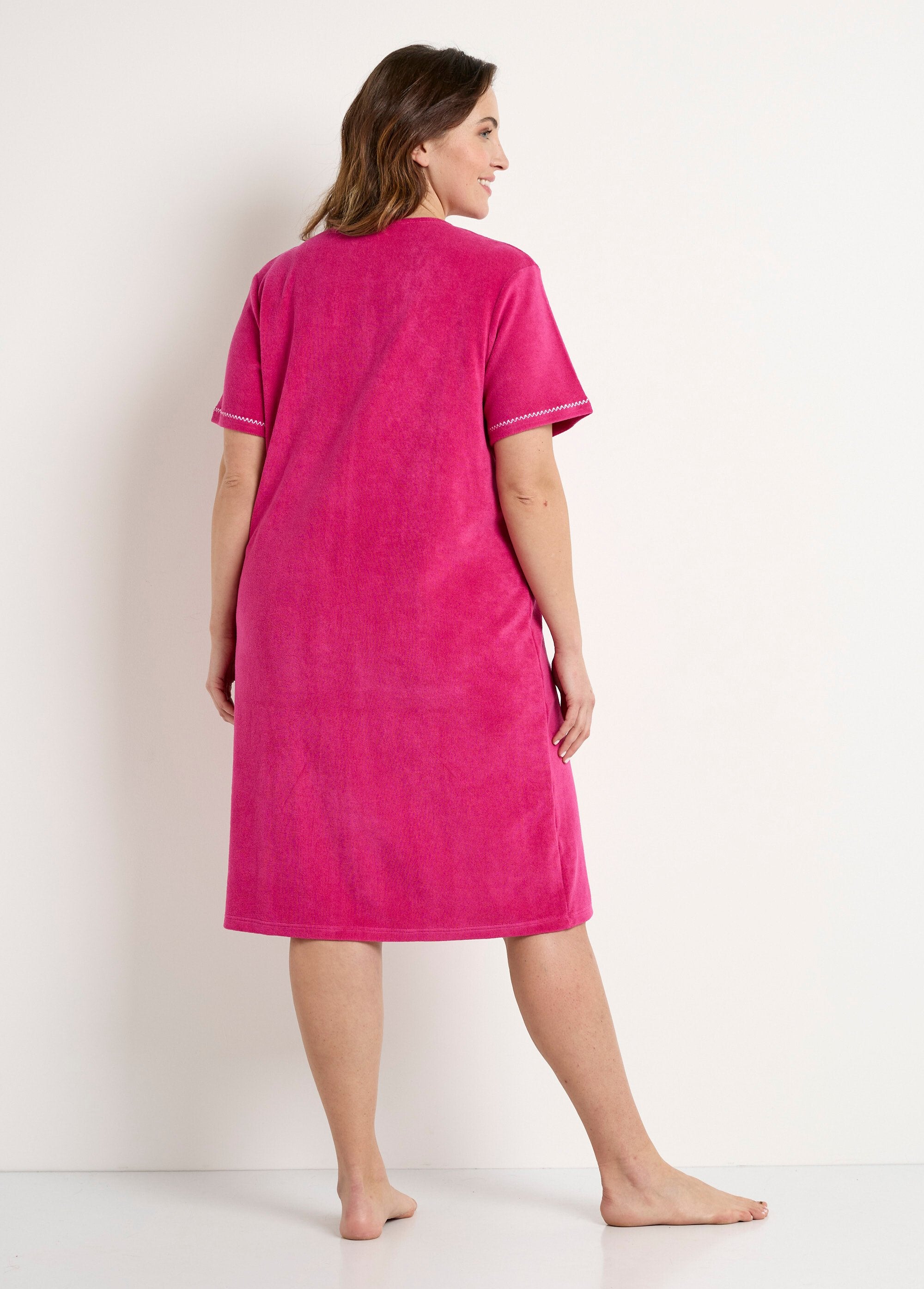 Peignoir_de_bain_éponge_coton_uni_zippé_Rose_DO1_curvy