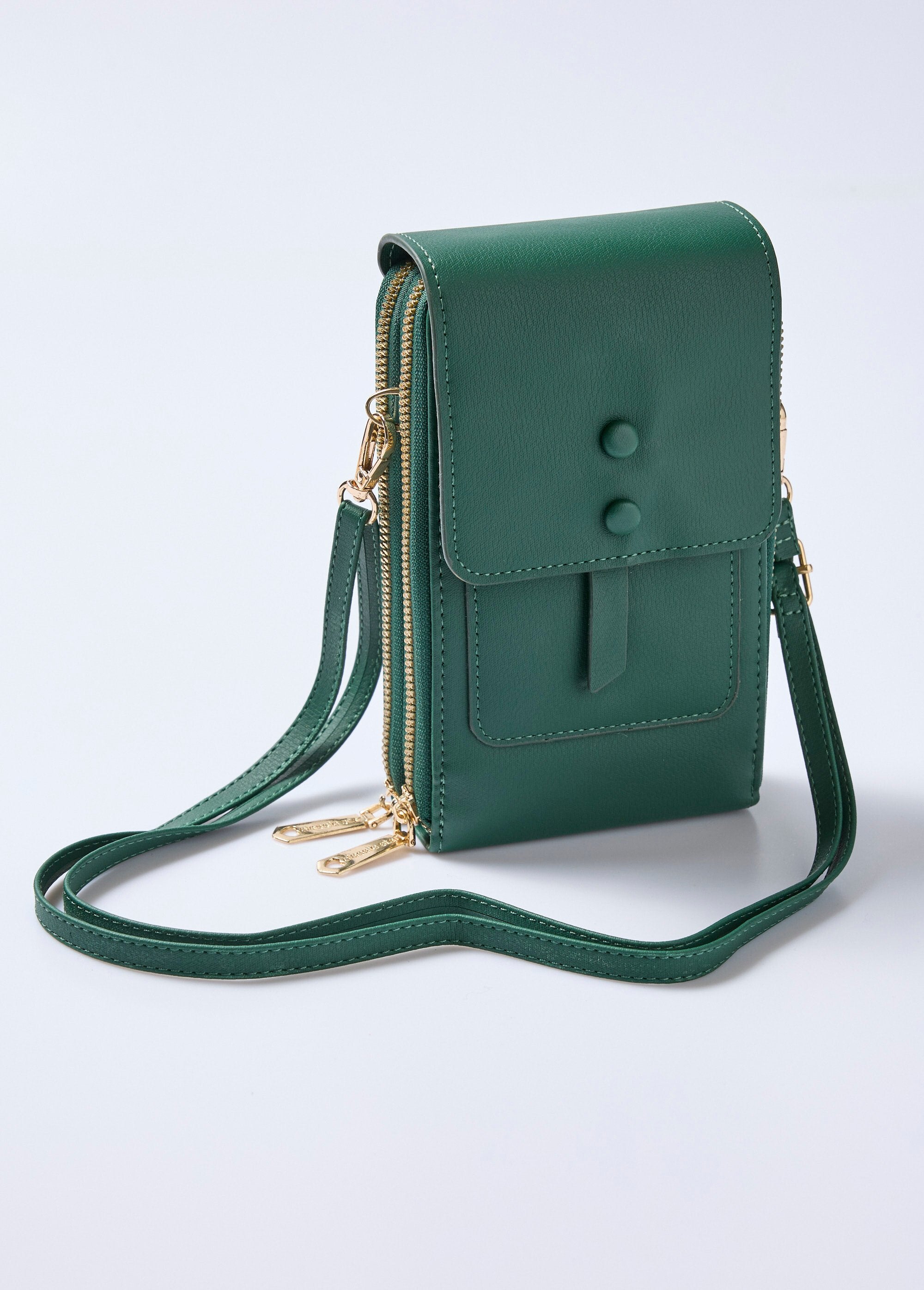 Pochette_téléphone_2_compartiments_simili_cuir_Vert_FA1_slim