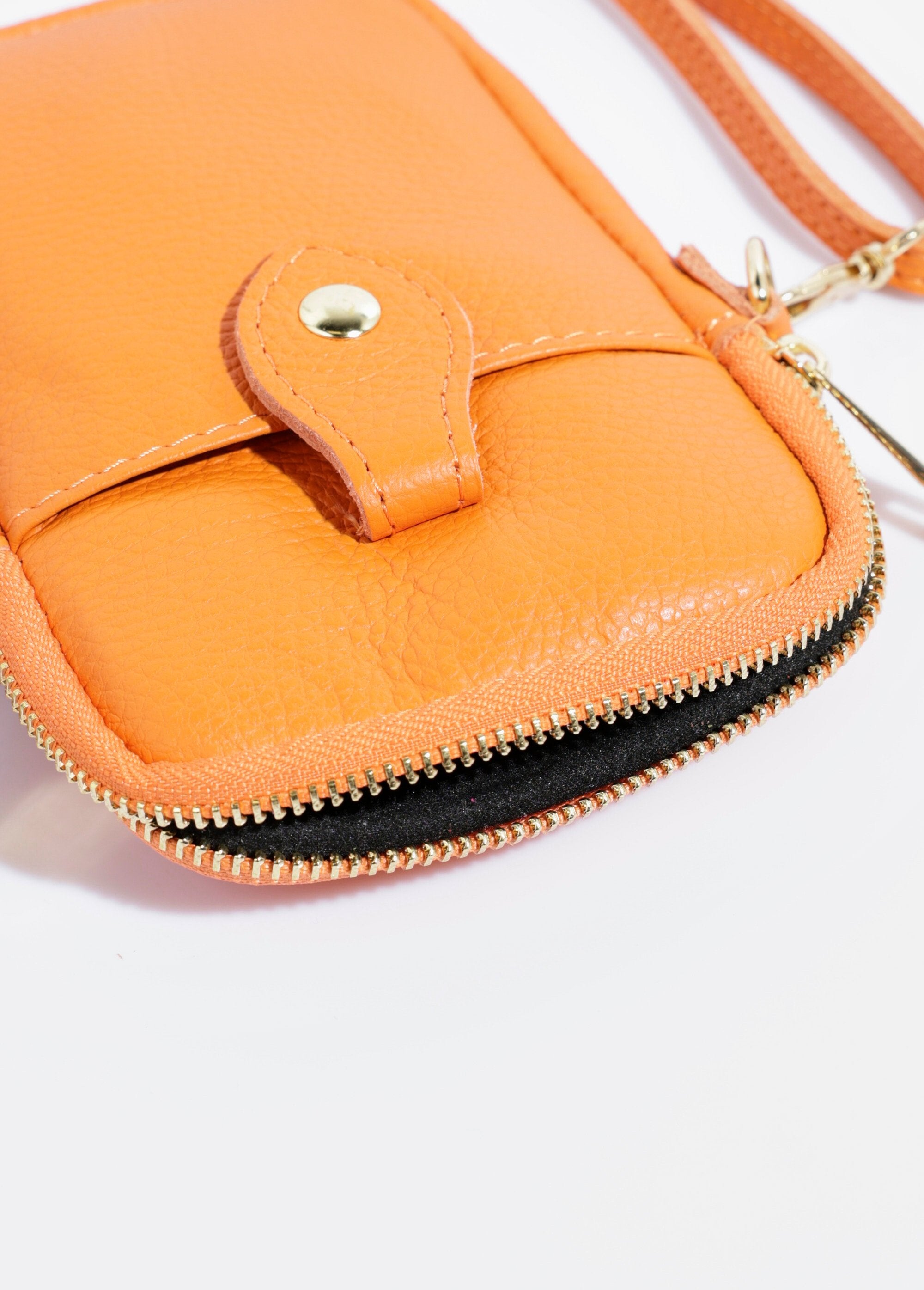 Leren_telefoonhoesje_met_rits_Orange_DE1_slim