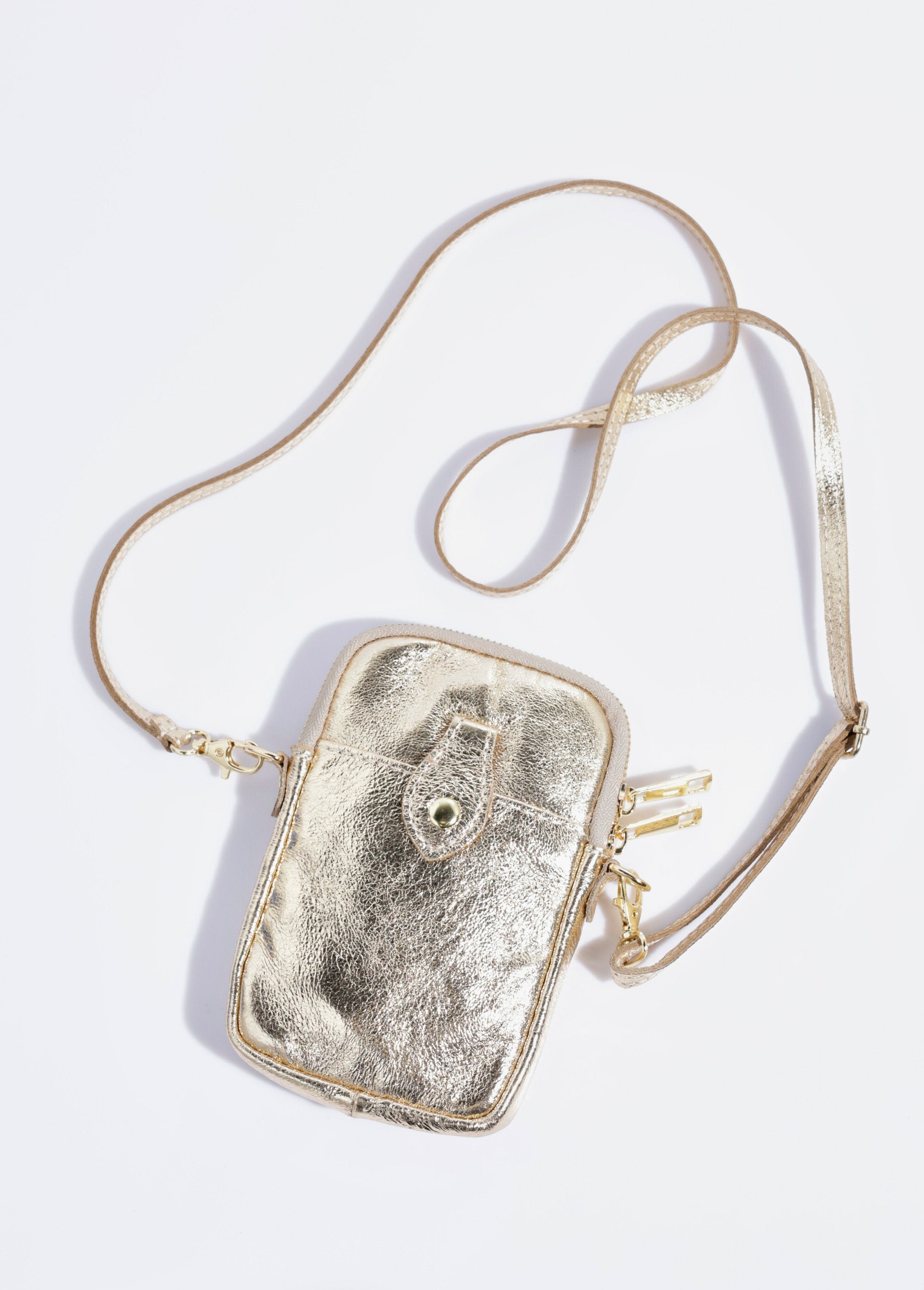 Pochette_téléphone_zippée_en_cuir_Dore_FA1_slim