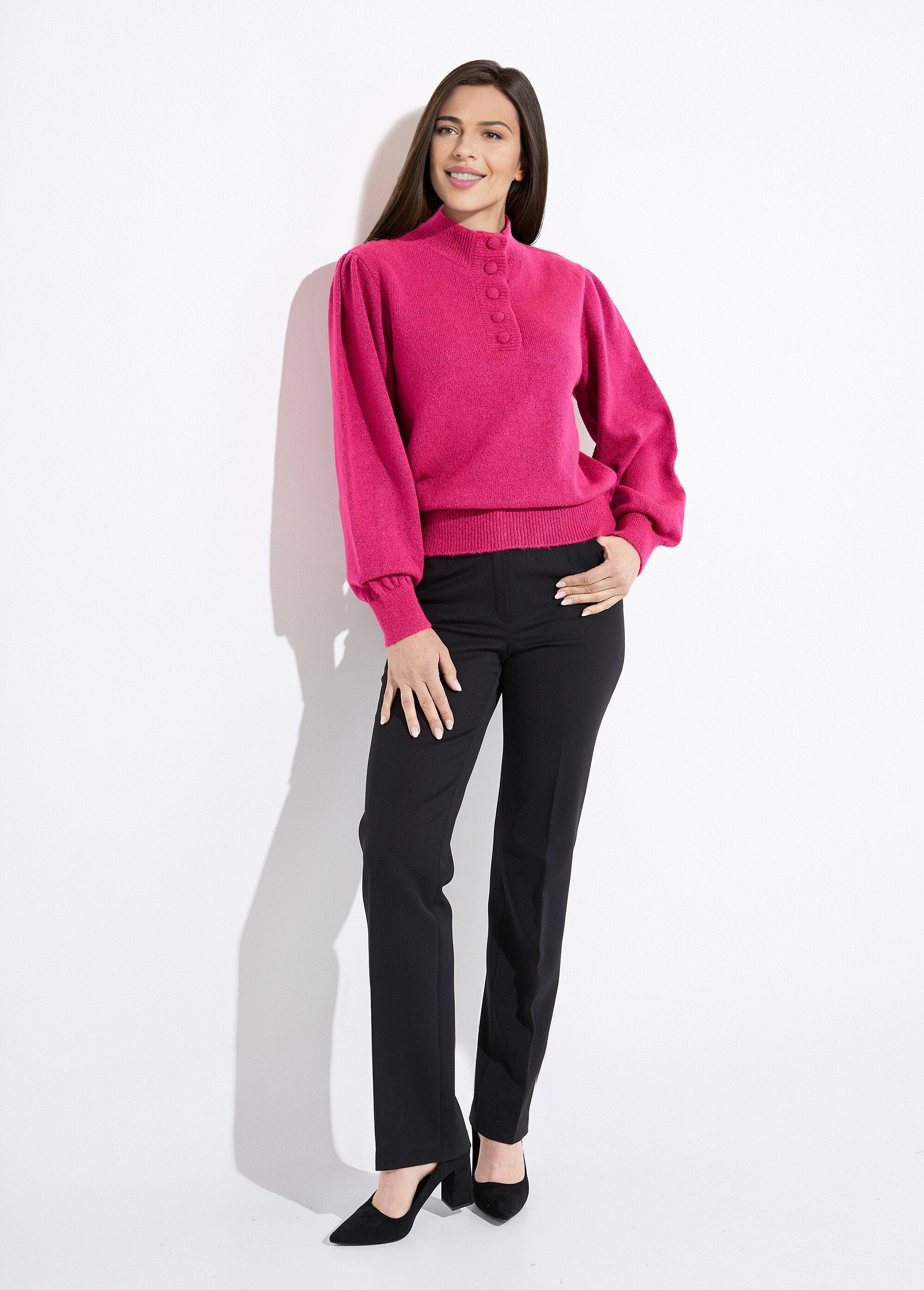 Pull_chaud_col_montant_boutonné_Fuchsia_SF1_slim