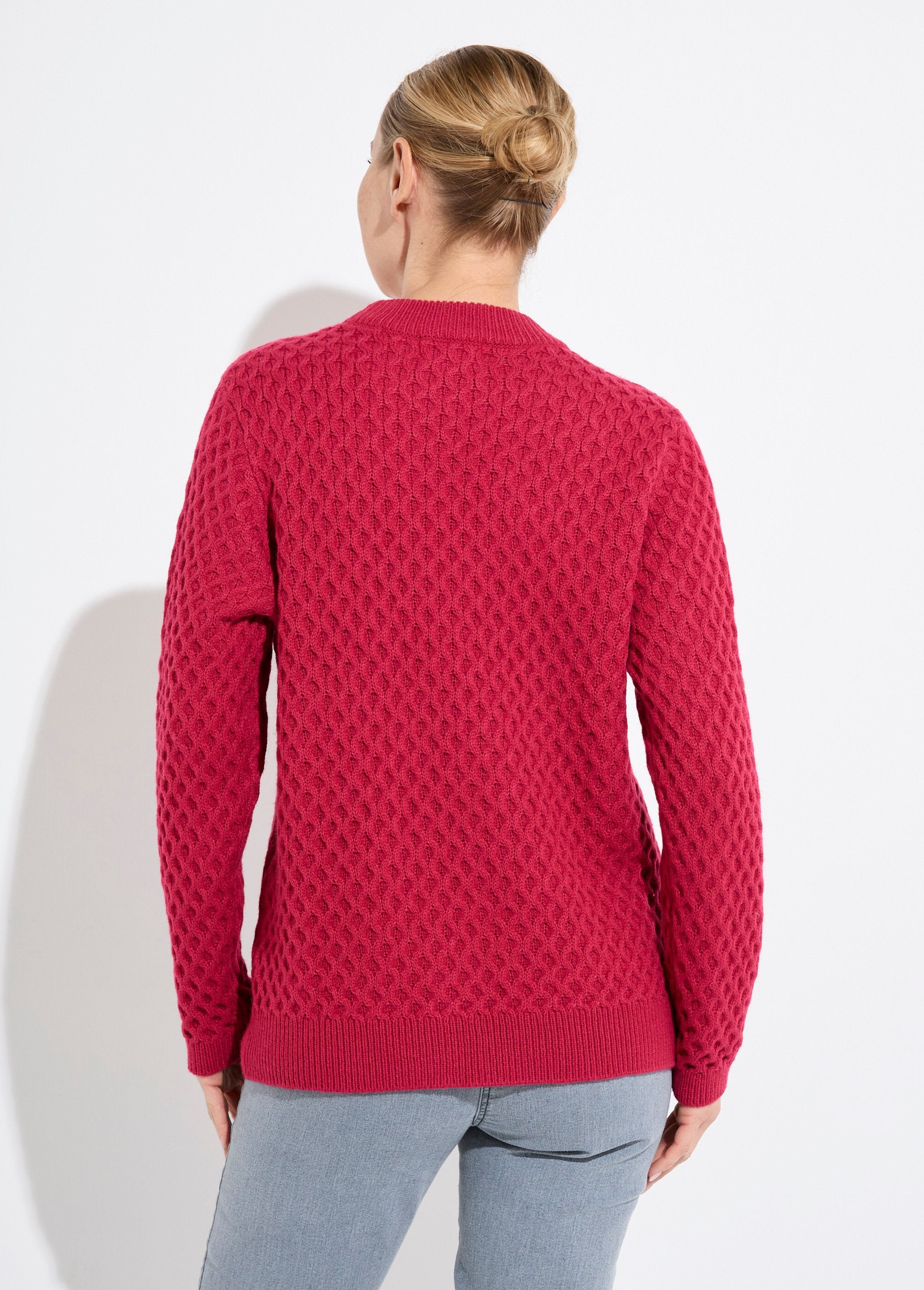 Pull_chaud_court_col_montant_maille_épaisse_Fuchsia_DO1_slim